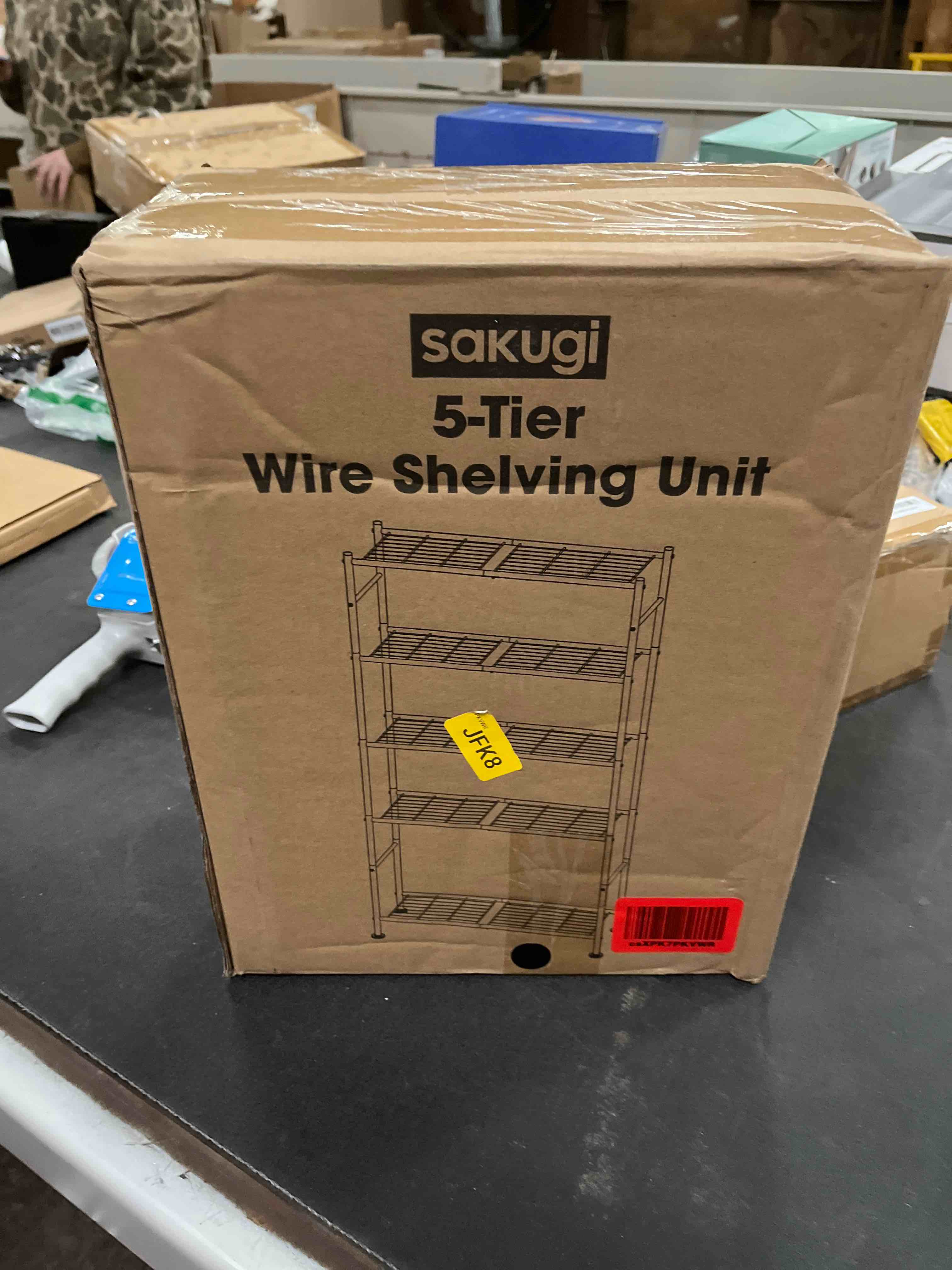 Condition photo showing Good Condition for Storage Shelves - 5 Tier Shelf Organizer, Heavy Duty Garage Shelving Unit with Leveling Feet, Stable Metal Shelves Organizer for Pantry, Kitchen and Closet, 33.0" W x 12.6" D x 72.0" H, Black Black 33.0W×12.6D×72.0H(5T)
