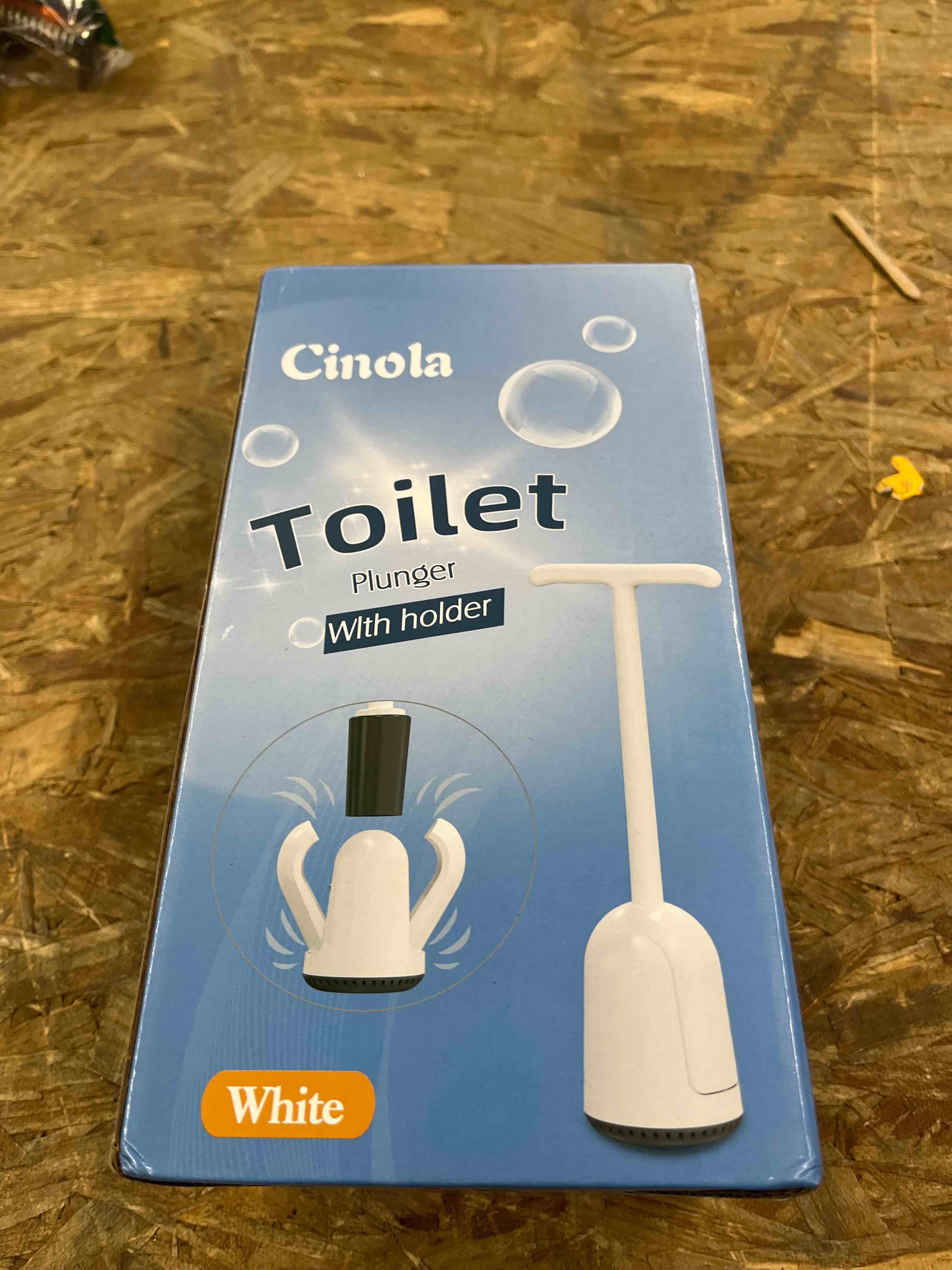 Condition photo showing Good Condition for Upgraded Toilet Plunger with Holder, Wall Mounted Toilet Bowl Plunger with Hideaway Caddy, Dual Handle Plunger for Bathroom Built-in Drip Tray, White