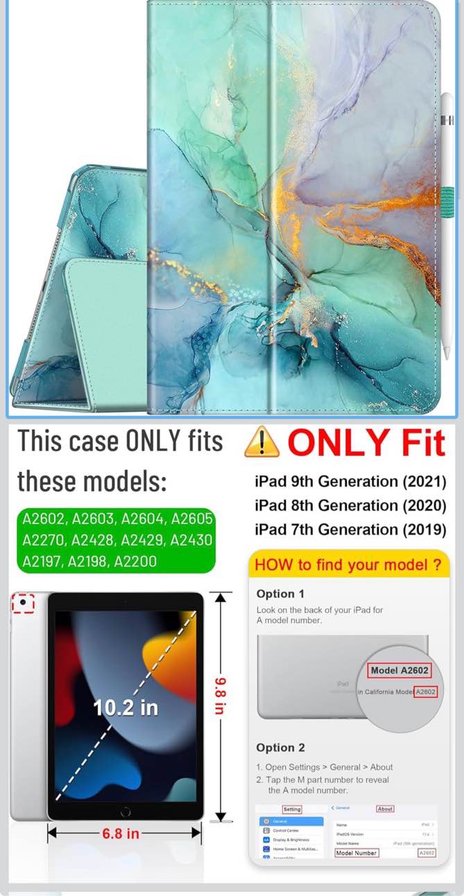 marble green iPad case 