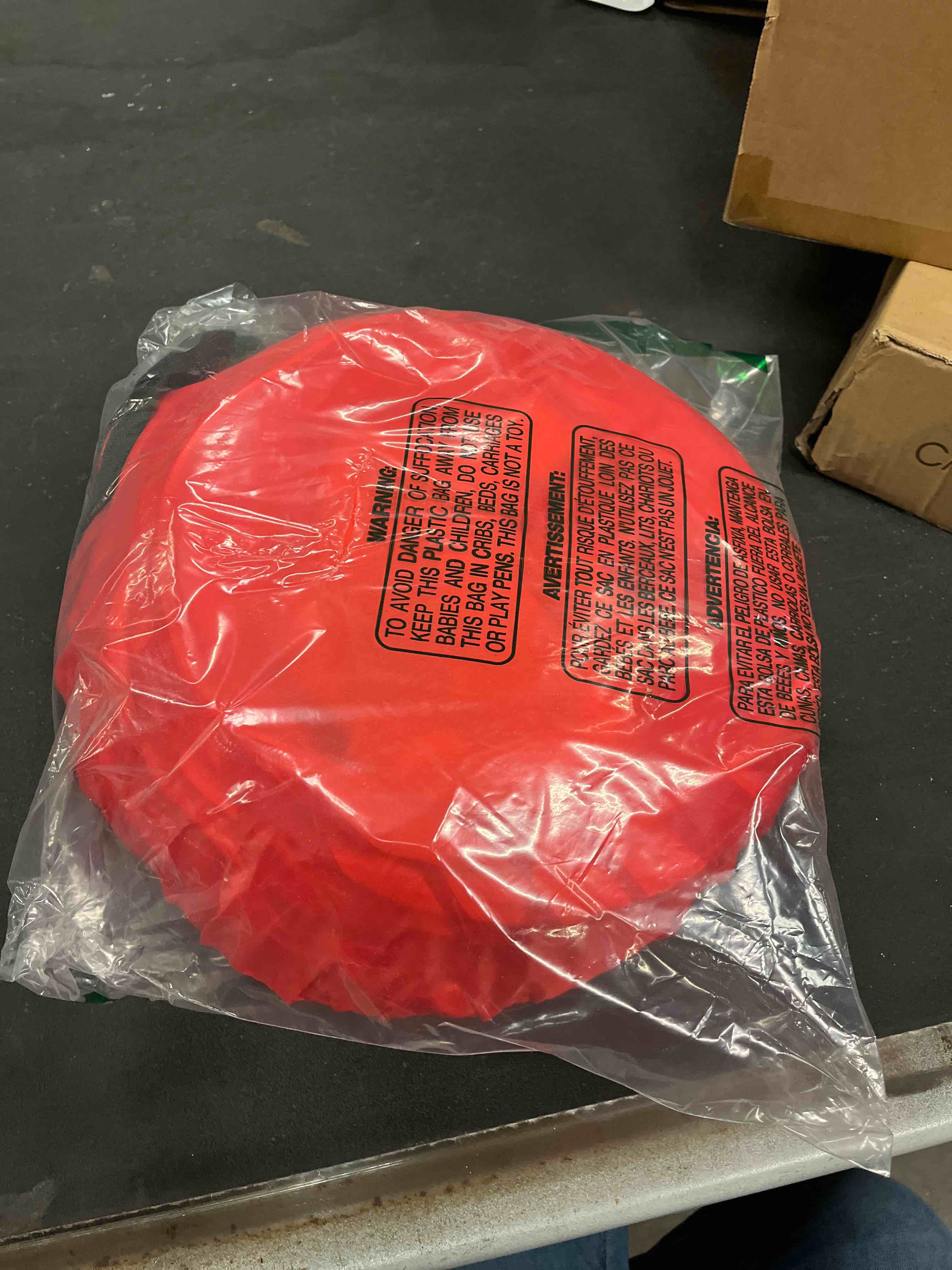 Condition photo showing Good Condition for 3-in-1 Christmas Tree Cat Tunnel Tree Skirt Cat Bed for Indoor Cats Peekaboo Donut Cat Tunnel Bed Under Christmas Tree with Hanging Ball Playground Toys Perfect for Kittens, Rabbit, Ferret Classic Red & White