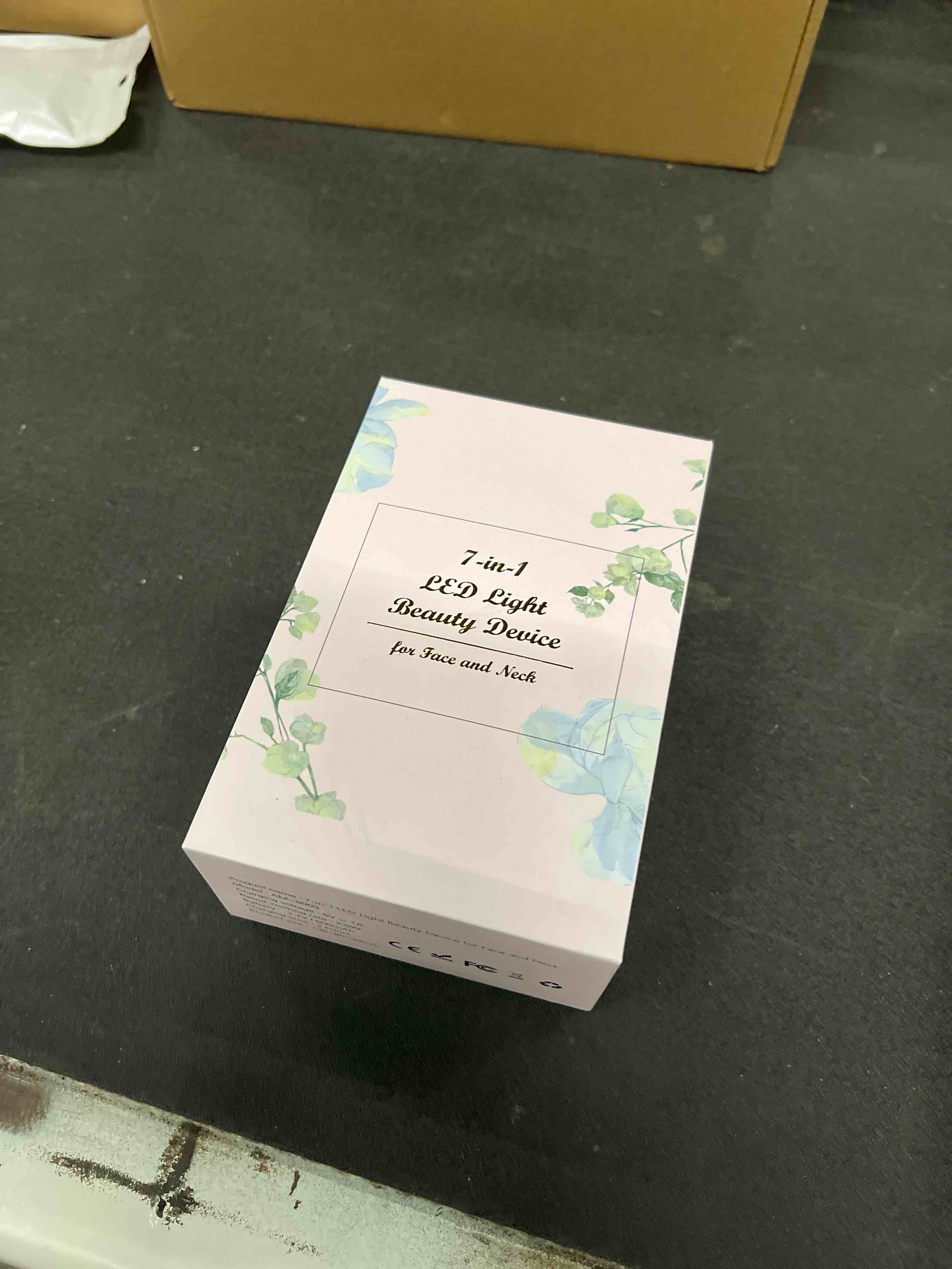 Condition photo showing As Is for 7 Color Neck Face Massager - Facial Massager Tool for Skin Care at Home, Vibrating Face Massager with Thermals, Galvanic Machines White Glossy White