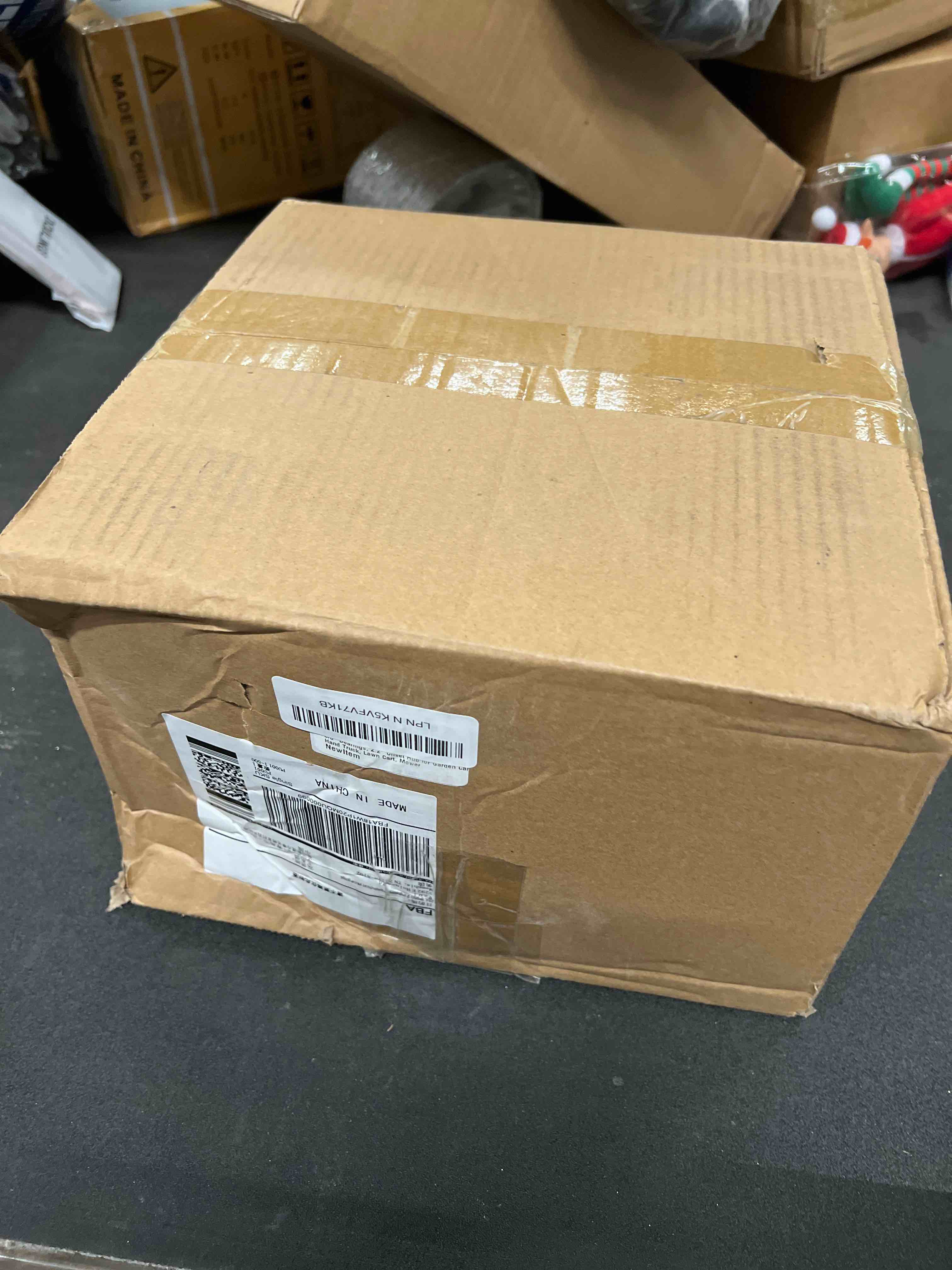 Condition photo showing As Is for (2 Pack) 10 Inch Solid Polyurethane Tire 4.10/3.50-4 Tire, 10" Flat Free Wheels with 5/8" Bearings, 2.2" Offset Hub for Garden Cart, Hand Truck, Lawn Cart, Mower