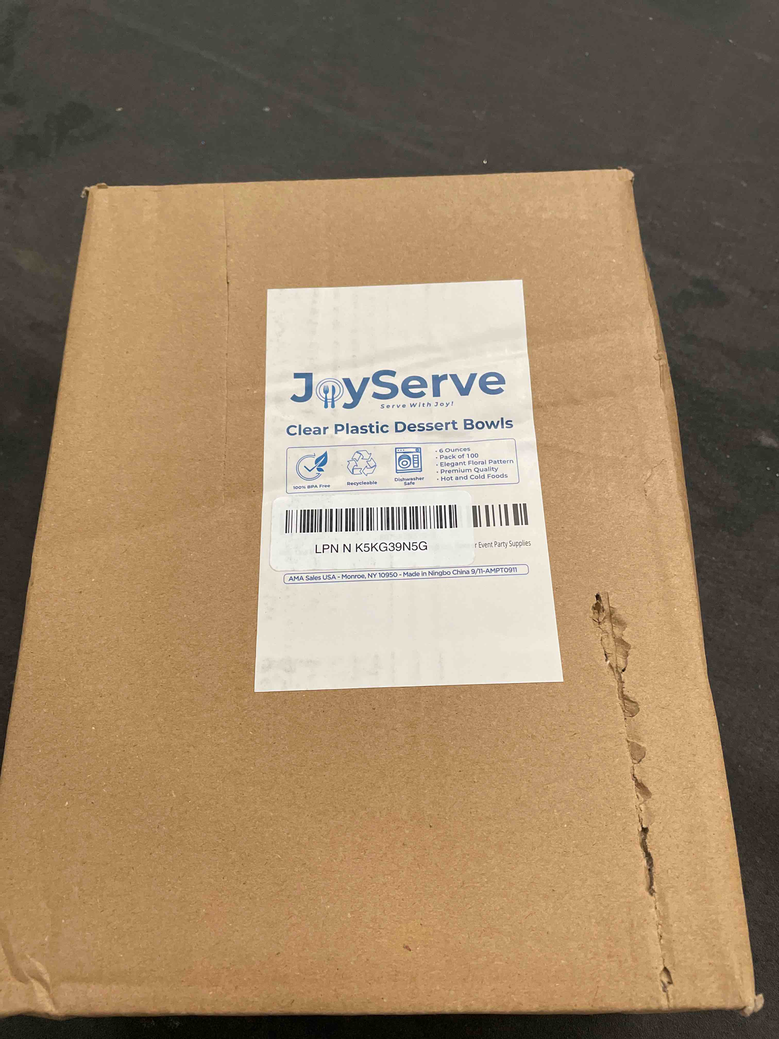 Condition photo showing Good Condition for JoyServe Clear Mini Plastic Bowls - (Bulk 100 Pack) 6 Oz Disposable Premium Hard Plastic Dessert Bowls for Serving, Weddings, Catering, Parties, Salsa, Home or Event Party Supplies (100) Plastic Bowls