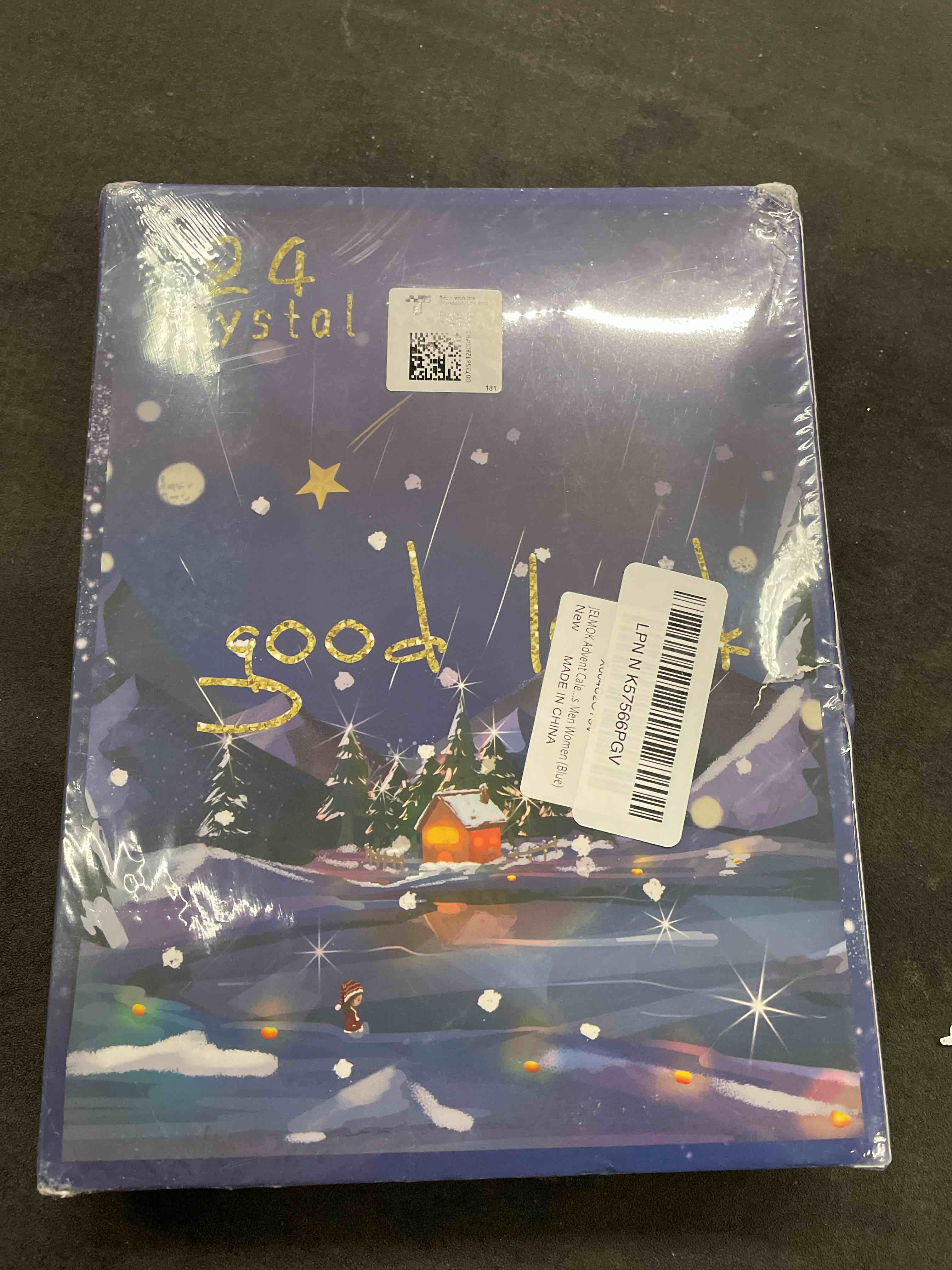 Condition photo showing Good Condition for Advent Calendar 2025, 24 Days Natural Healing Crystal Gemstones Minerals Fossils Advent Calendar Crystals Christmas Calendar Enthusiasts Rocks Collection for Xmas Girls Boys Kids Men Women (Blue) (Blue)
