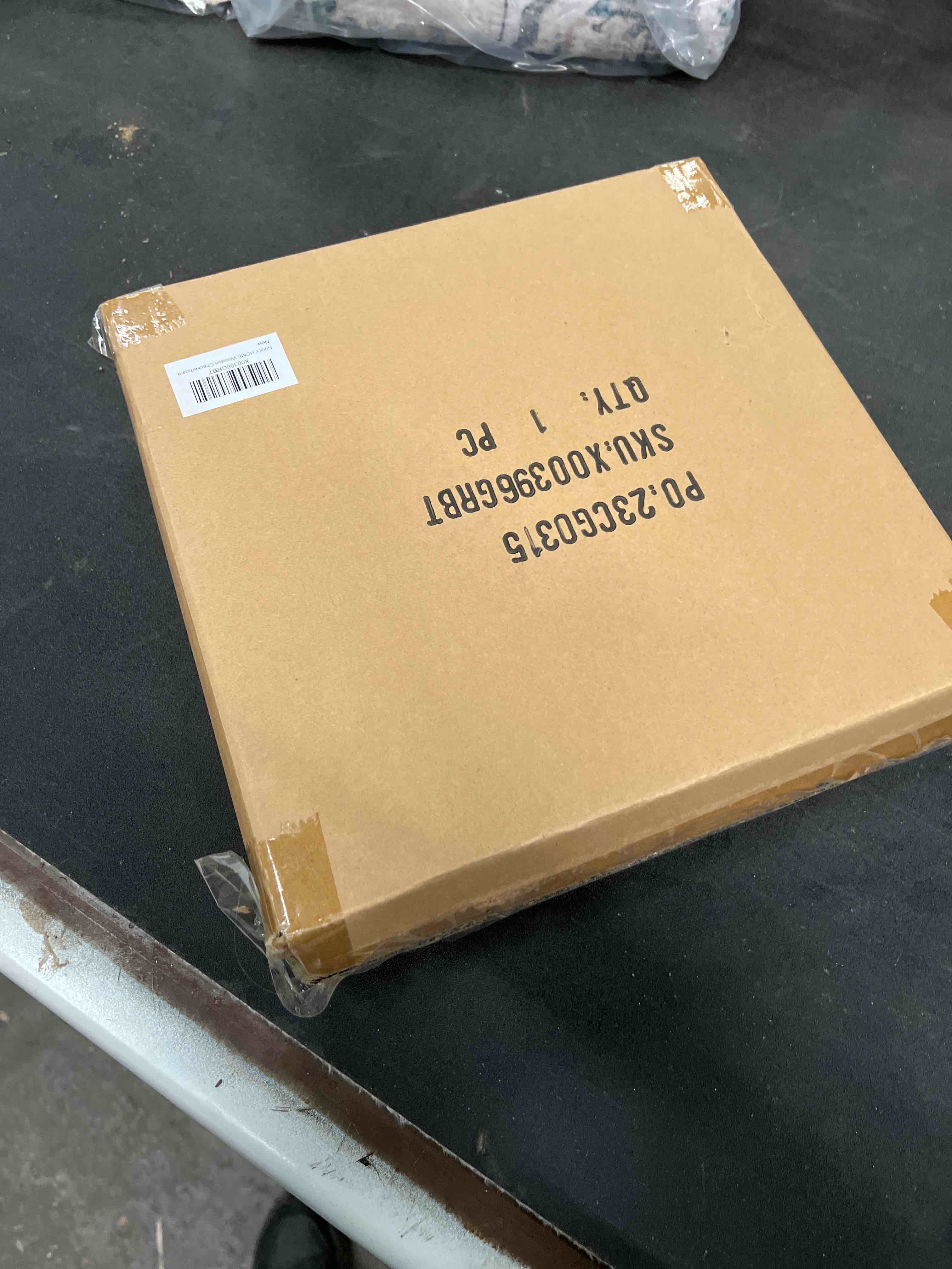 Condition photo showing As Is for NIKKY HOME Tic Tac Toe Game Coffee Table Decor, 10.6 Inch Rustic Wooden Board, Gold