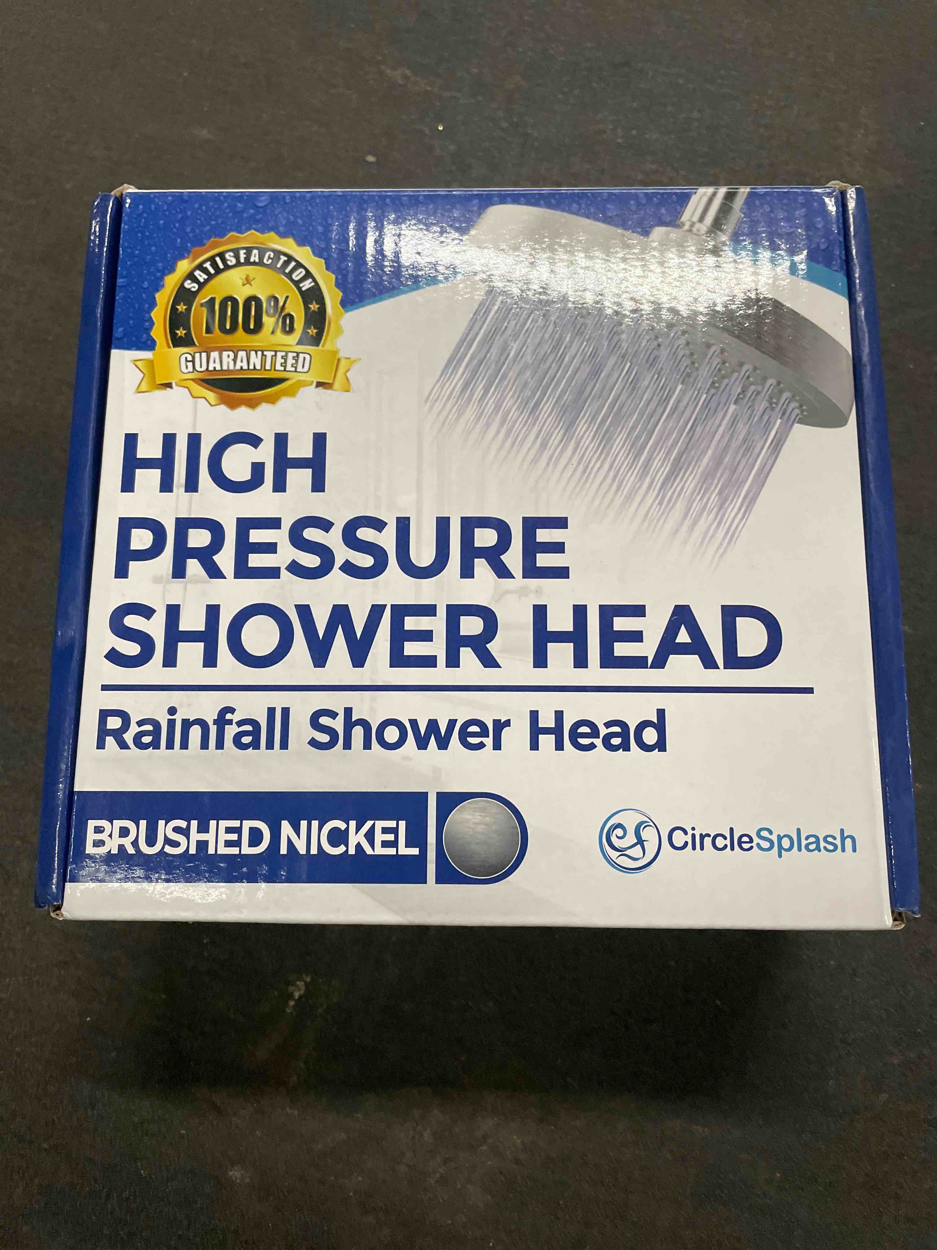 Condition photo showing Good Condition for -High Pressure Shower Heads - High Flow Shower Head - 1.8 GPM with Removable Restrictor - California Certified - Universal Replacement - Plumbers Tape Included - (Brushed Nickel Finish) 1.8GPM Brushed Nickel