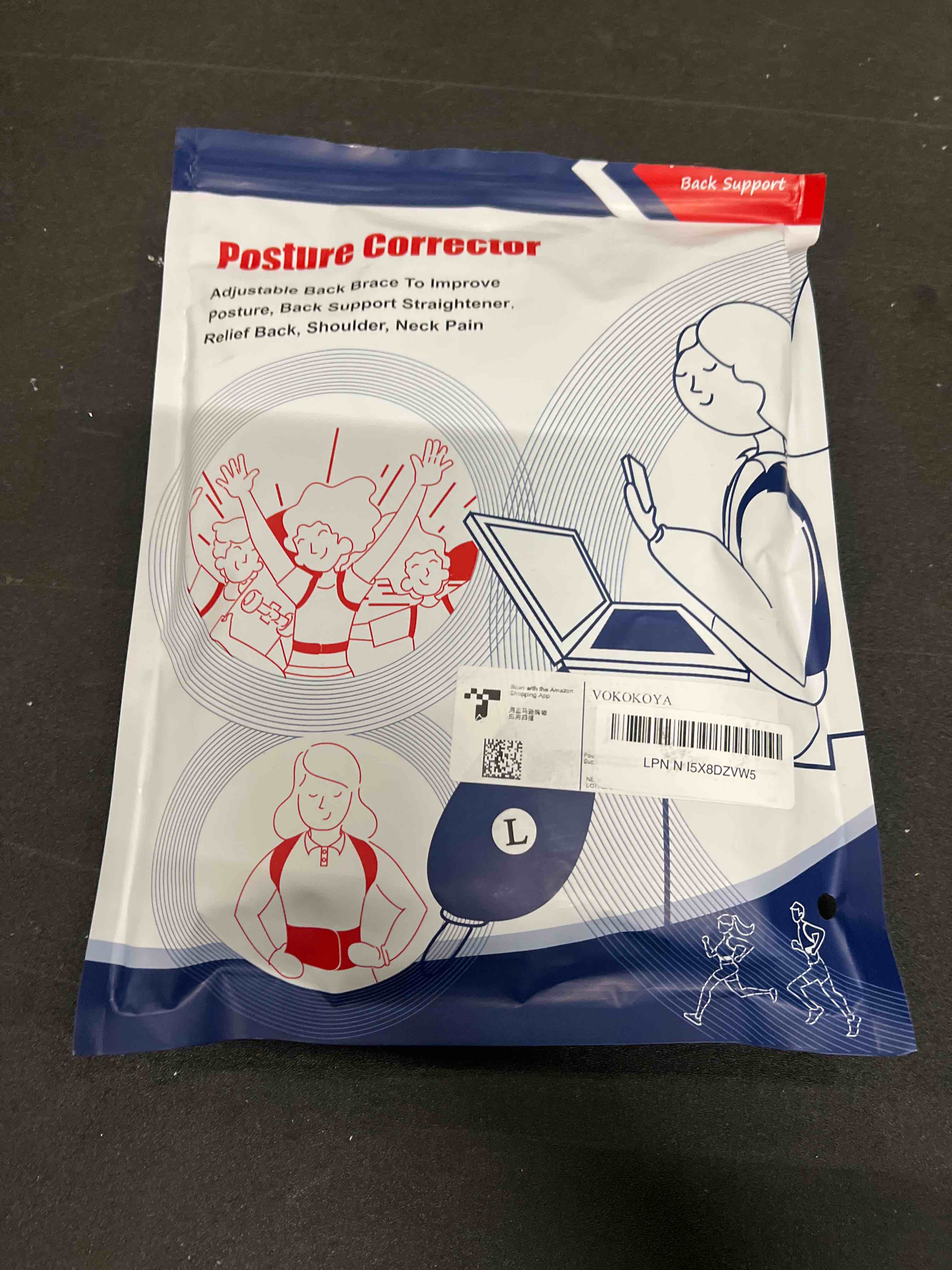 Condition photo showing As Is for Posture Corrector for Women and Men,Adjustable Shoulder Straightener,Back Support Brace,Upper Spine scoliosis, hunchback Large