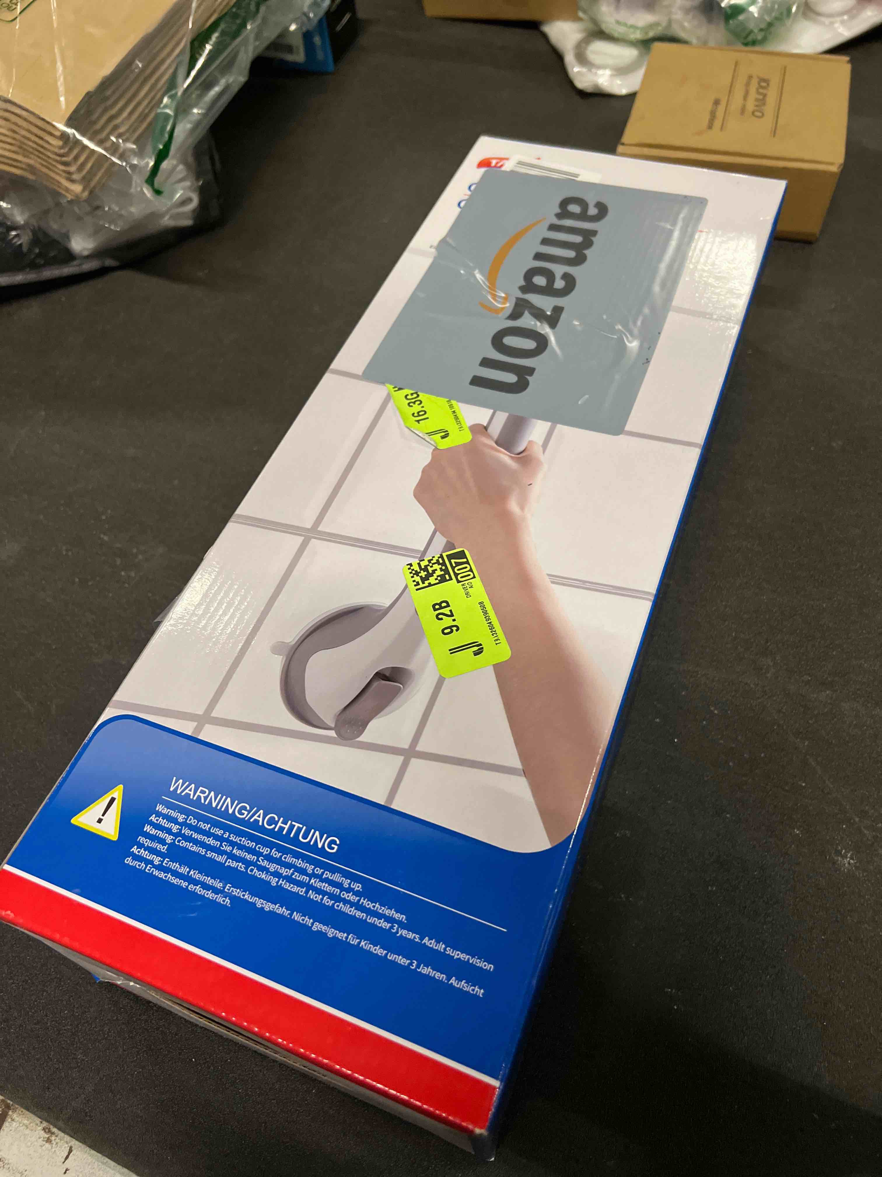 Condition photo showing As Is for TAILI Grab Bars for Bathtubs and Showers 2 Pack Suction Grab Bar, Heavy Duty Shower Handle Removable Bath Handrails for Seniors and Elderly, Bathroom Safety Grip No Drilling Waterproof,Grey 16.8" Gray