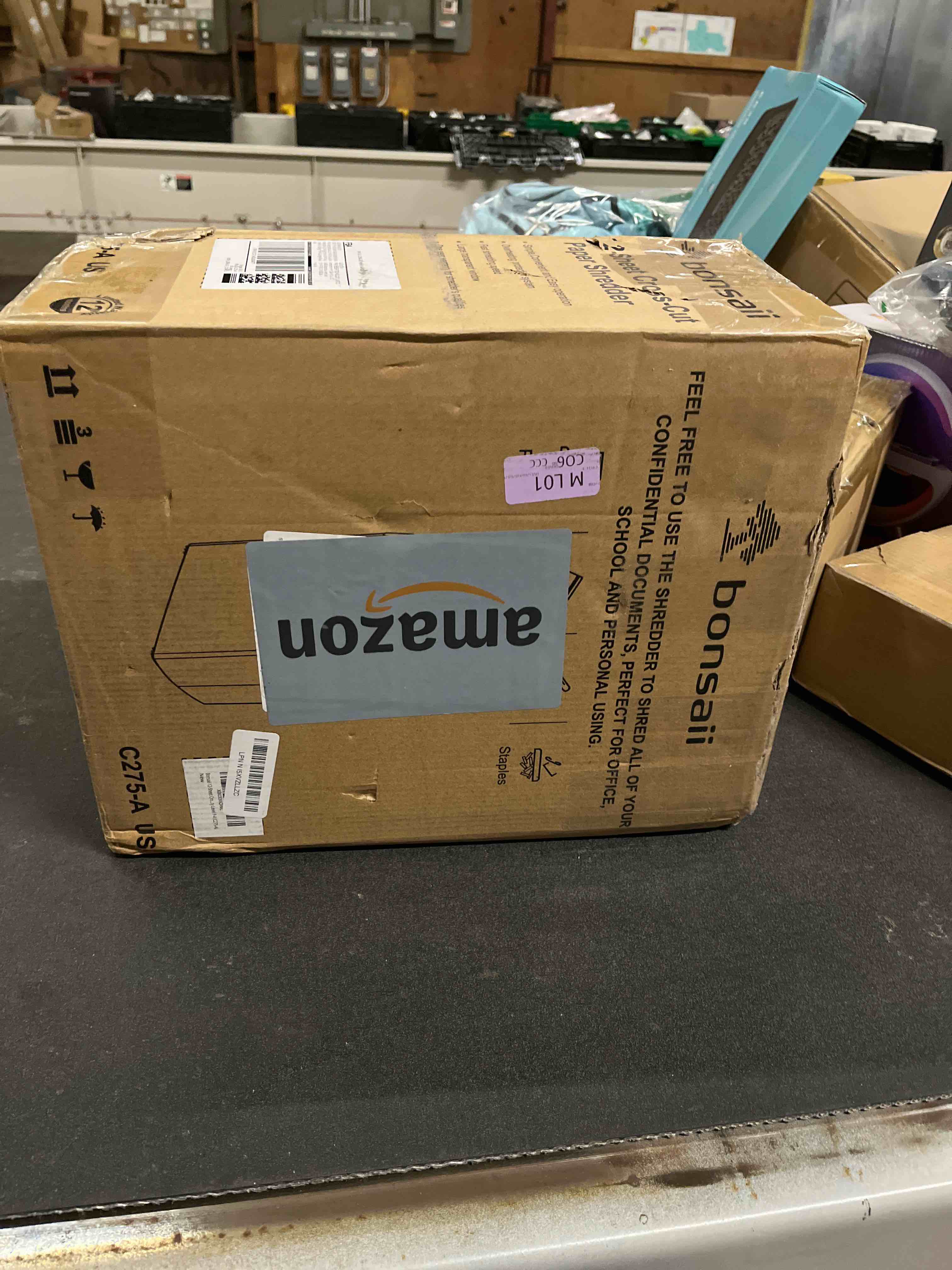 Condition photo showing Good Condition for Bonsaii 12-Sheet Cross Cut Paper Shredder, 5.5 Gal Home Office Heavy Duty Shredder for Paper, Credit Card, Mail, Staples, with Transparent Window, High Security Level P-4 (C275-A)