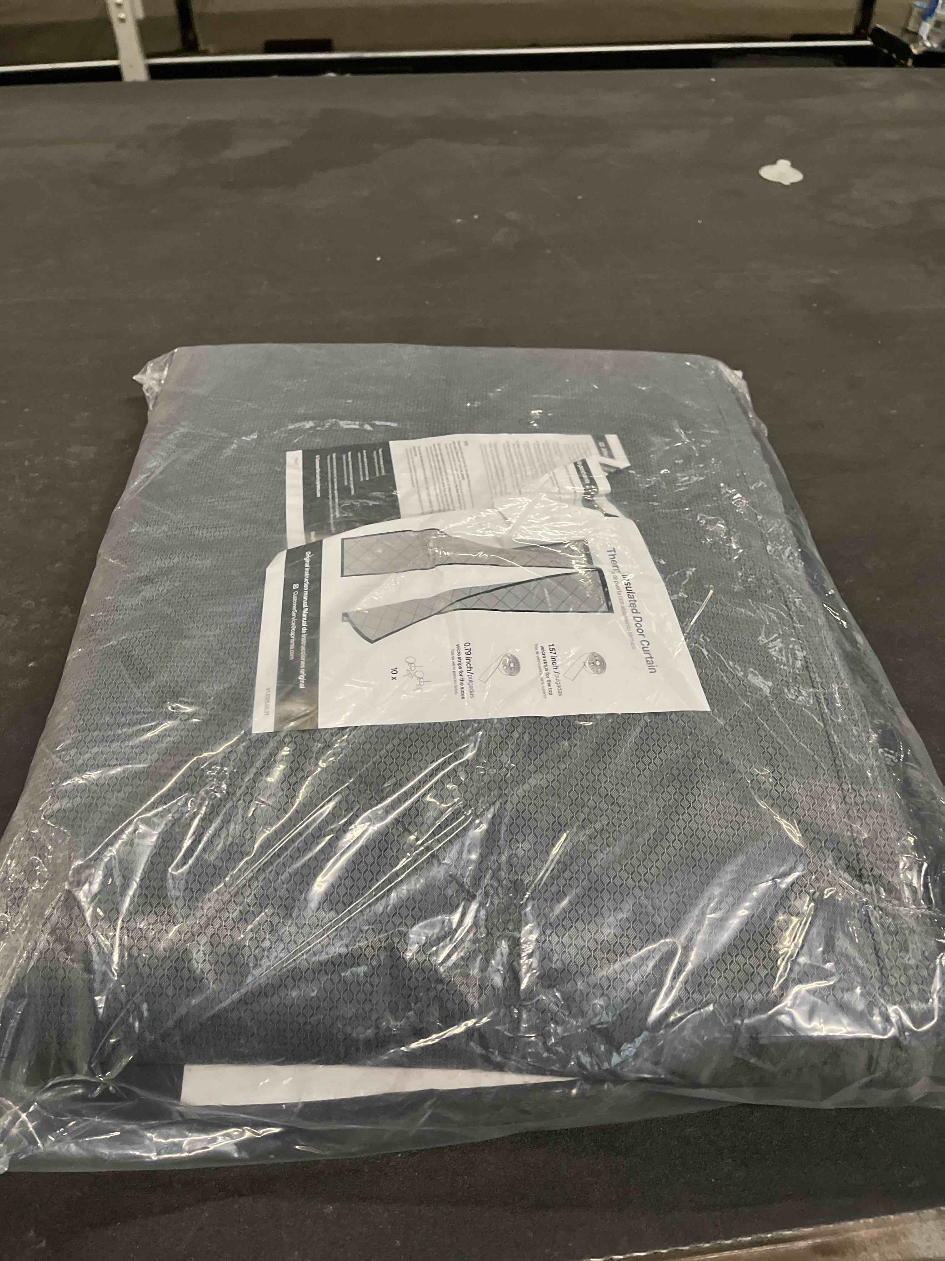 Condition photo showing Good Condition for LazBlinds Thermal Insulated Door Curtain Fit Door Size 30" x 80", Magnetic Hands-Free Self Seal Door Cover, Weatherproof Oxford & Cotton Fiber Fill Blanket for Winter to Keep Warm, Grey Gray Fits Door Size 30"×80"