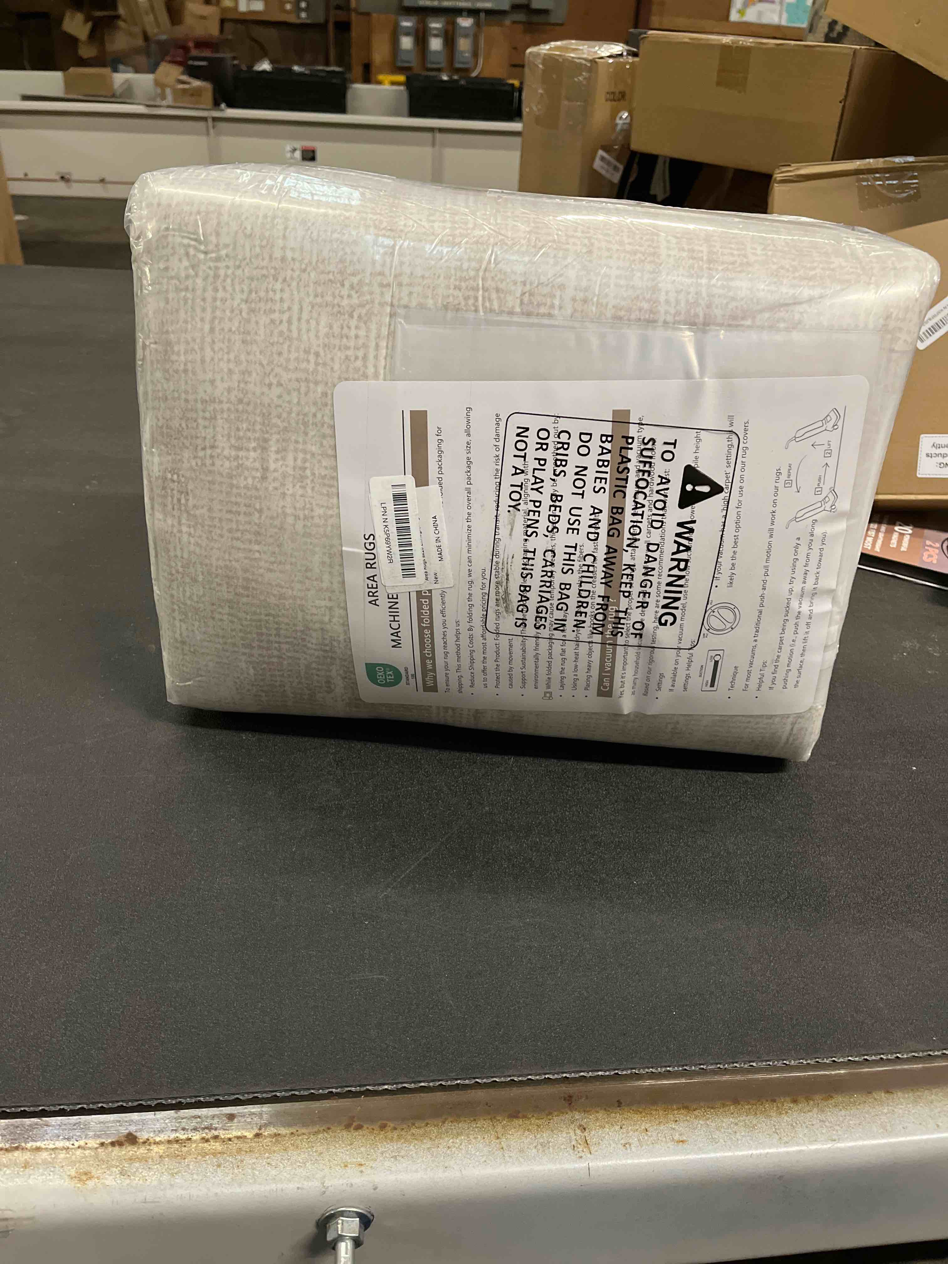 Condition photo showing Good Condition for Area Rugs 8x10 Living Room: Washable Rug Modern Abstract Large Rugs Soft Non Slip Neutral Rug Stain Resistant Indoor Carpet for Bedroom Kitchen Dining Room Table Nursery Home Office Rugs(Beige,8'x10') Beige 8' x 10' (Rectangular)