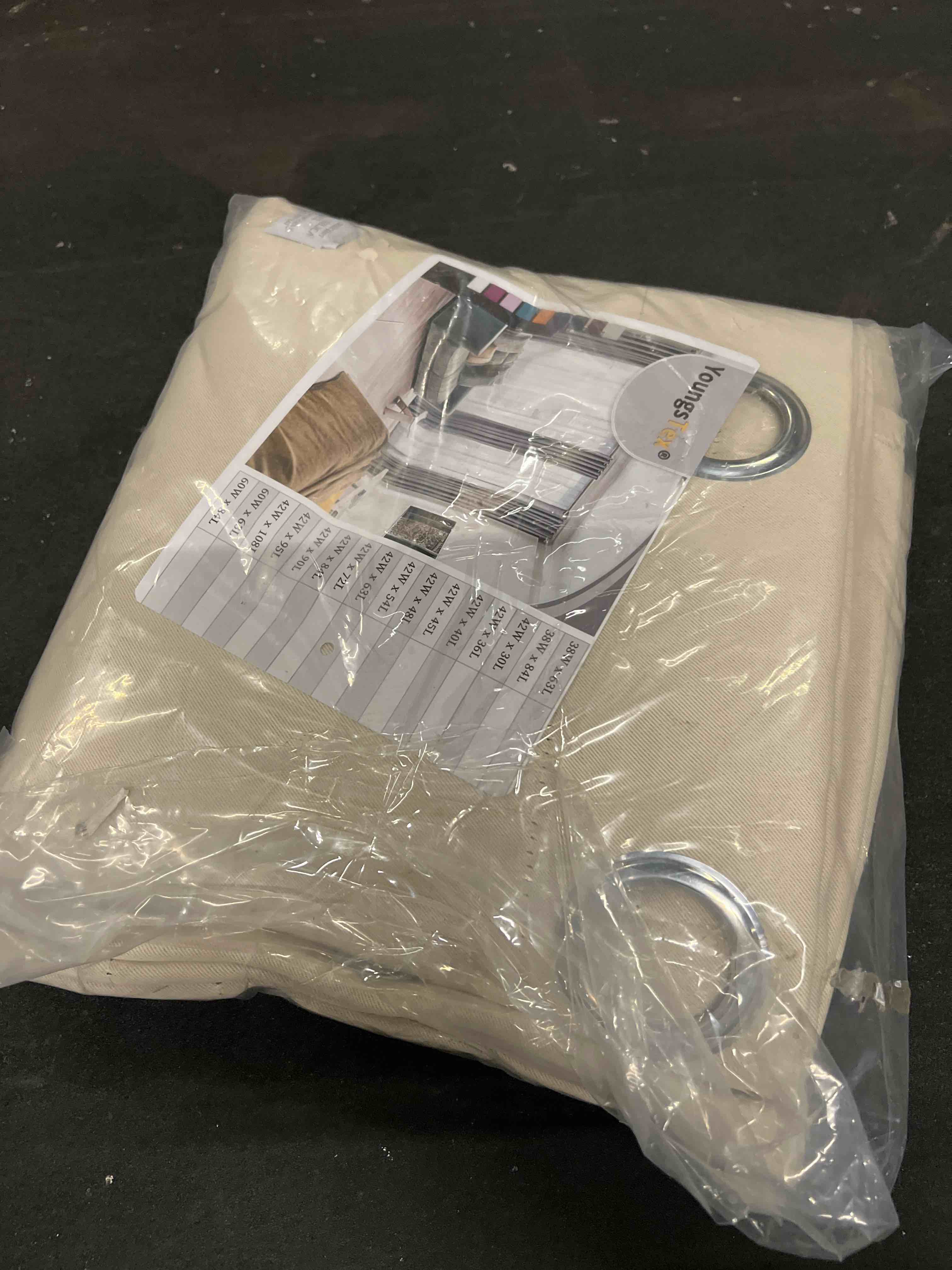 Condition photo showing As Is for YoungsTex Champagne 100% Blackout Curtains for Bedroom, Heat Blocking Thermal Black Out Drapes with Grommet for Living Room Nursery Energy Saving with Insulated Liner, 2 Panels, 42 X 63 Inch 42"W x 63"L (Pack of 2) Champagne