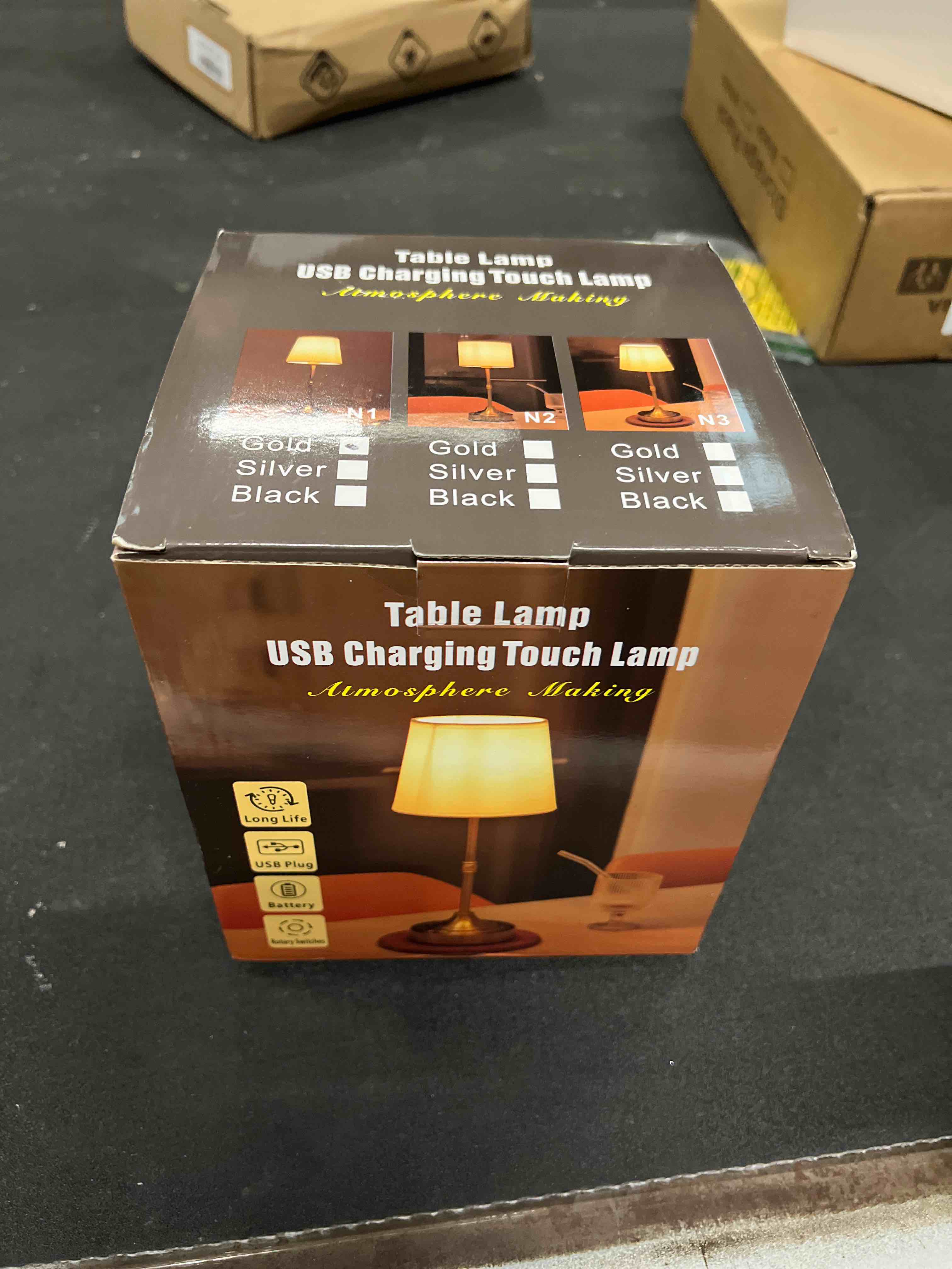 Condition photo showing As Is for Rechargeable Table Lamp, Cordless Touch Lamps, Portable Desk Light with Stepless Dimmable Brightness & Fabric Shade for Nightstand Bedside Living Room (Gold, Twill) gold-2 Twill