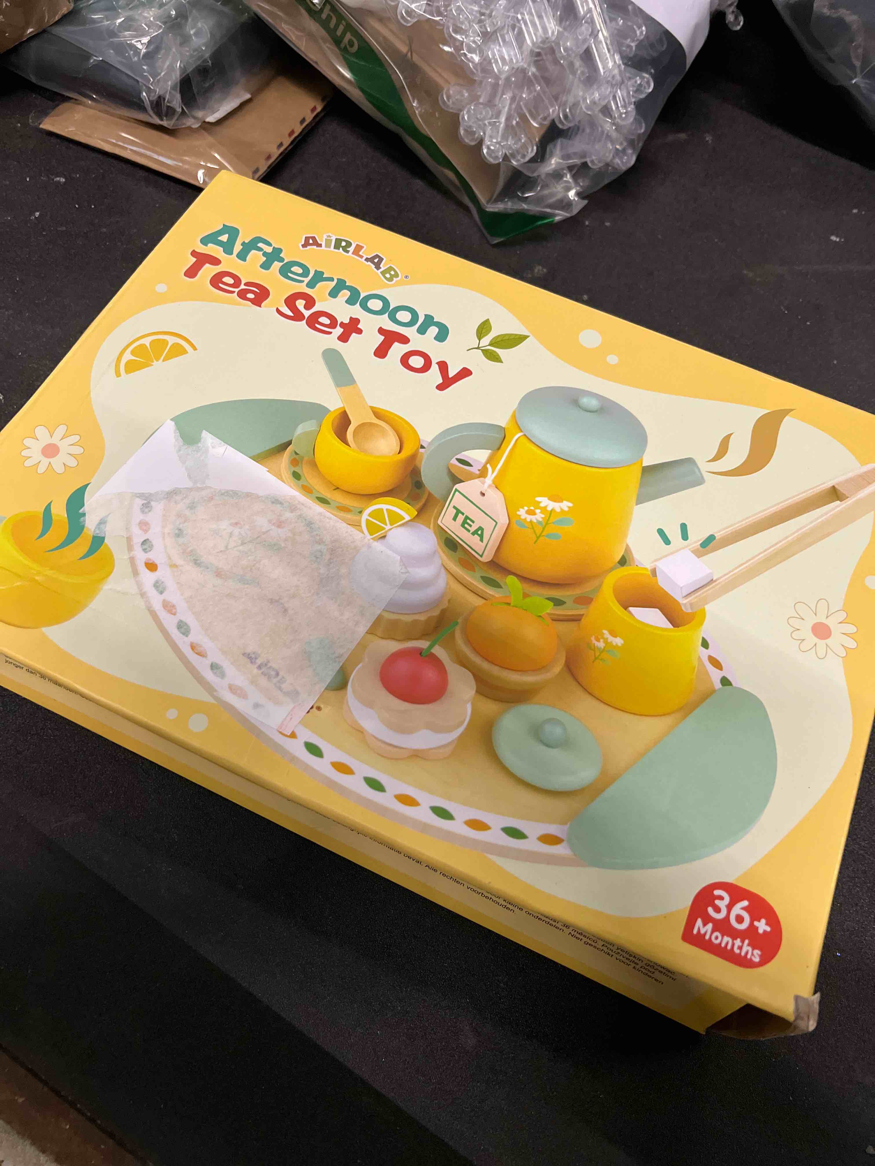 Condition photo showing As Is for Tea Sets for Toddlers 3-5 Girl Birthday Gift 3 Year Old Princess Party Wooden Play Food Toy Sets for Kids Kitchen Accessories Age 3 4 5 6 Wood Educational Toys
