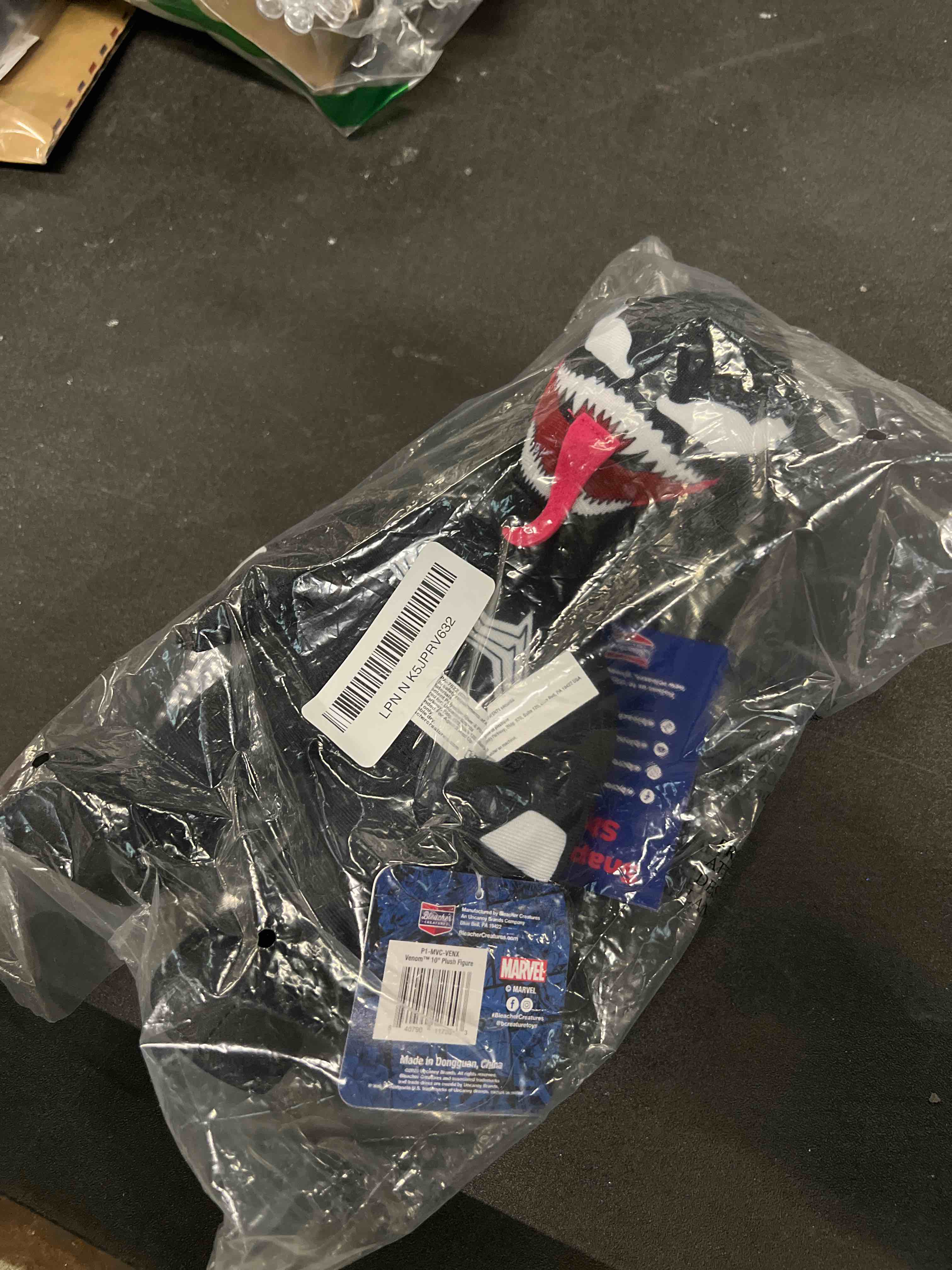 Condition photo showing As Is for Bleacher Creatures Marvel Venom 10" Plush Figure - A Superhero for Play or Display