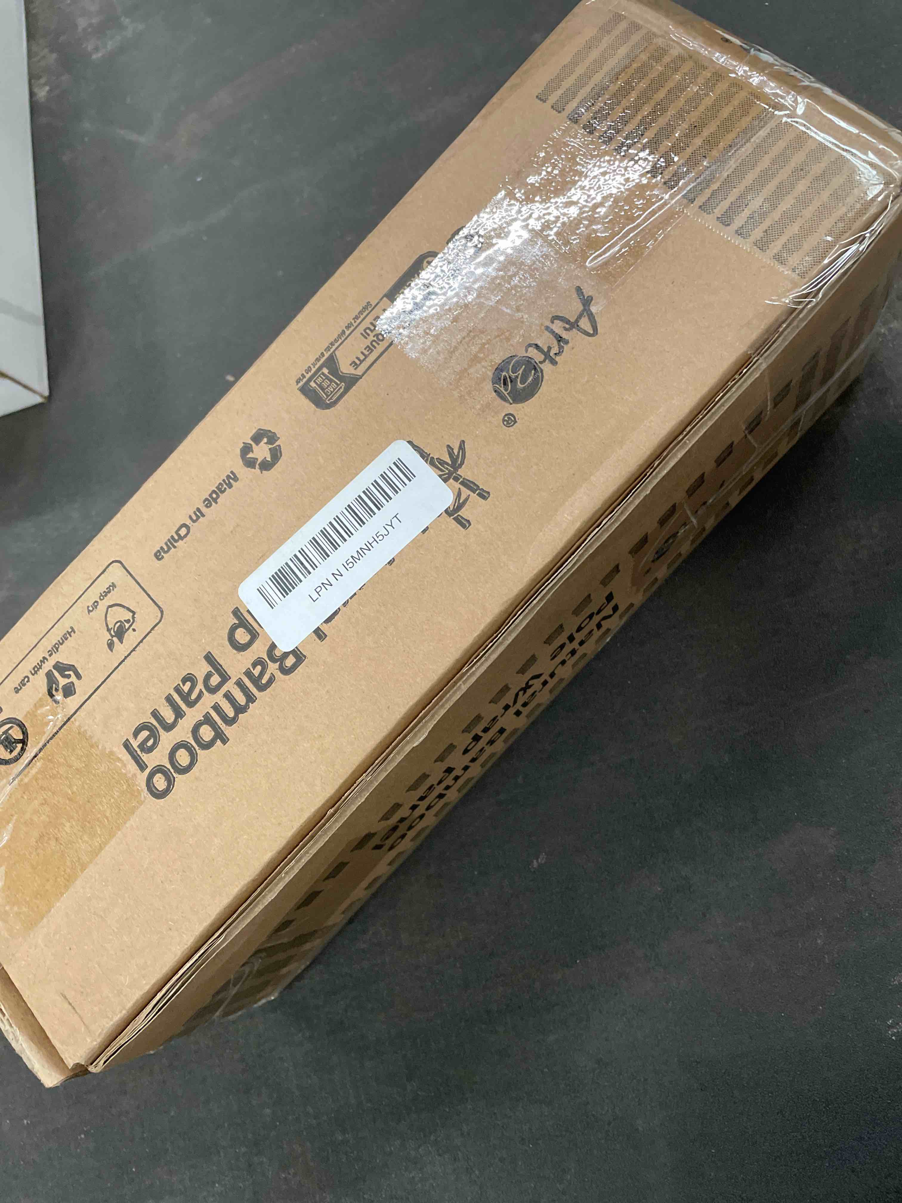 Condition photo showing Good Condition for Art3d Natural Bamboo Wall Panel for Interior Wall Decor, Renewable Pole Wrap Wainscoting Paneling for Wall Ceiling Furniture Cabinet Office, 12 x 96 Inch - Dark Burned 1-12" x 96" Dark Burned