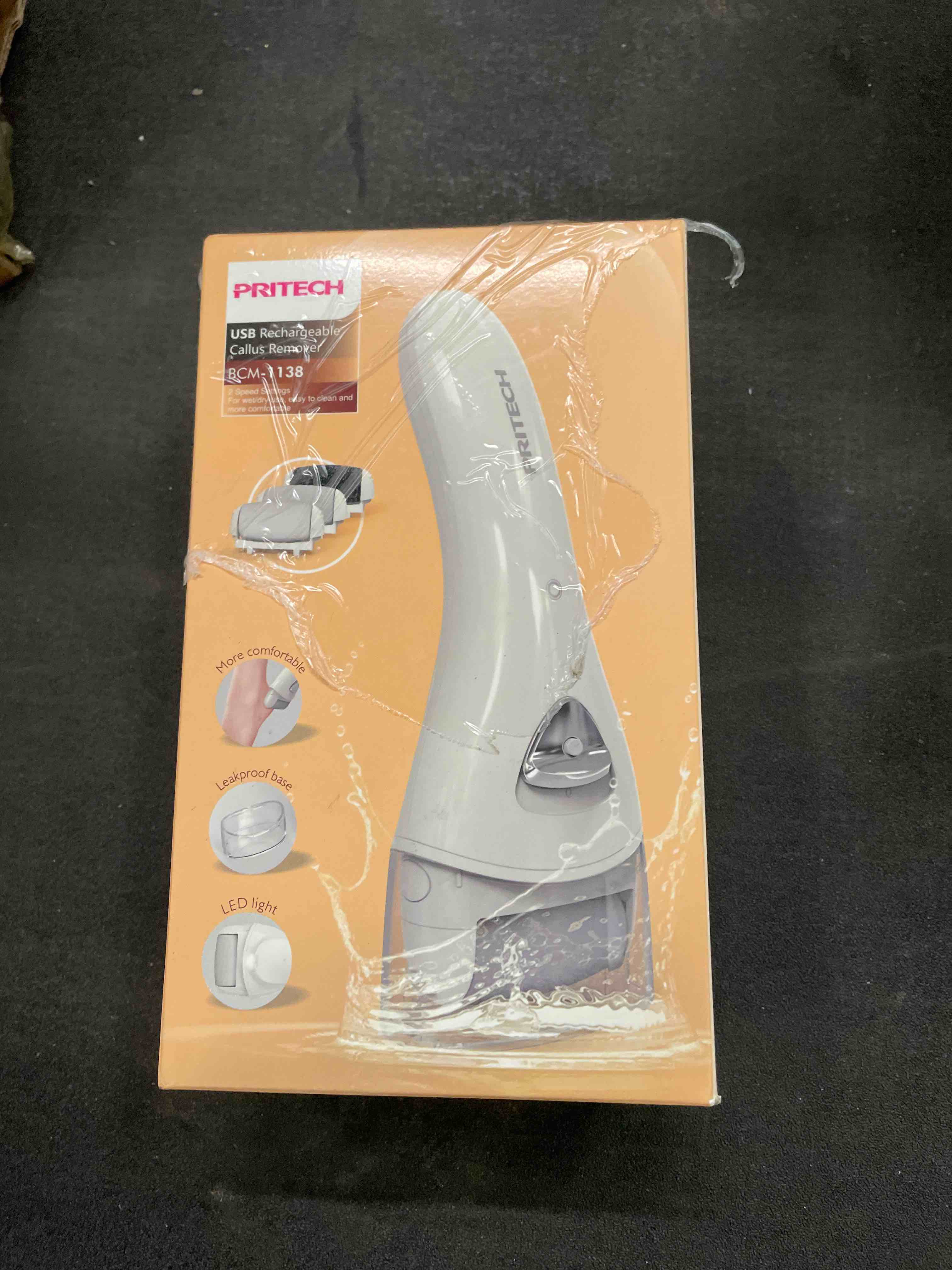 Condition photo showing Good Condition for Electric Foot Callus Removers Rechargeable, Portable Electronic Foot File Pedicure Tools, Electric Callus Remover Foot Scrubber Kit, Professional Foot Care Ideal Gift for Dead, Hard Cracked Dry Skin 001-white