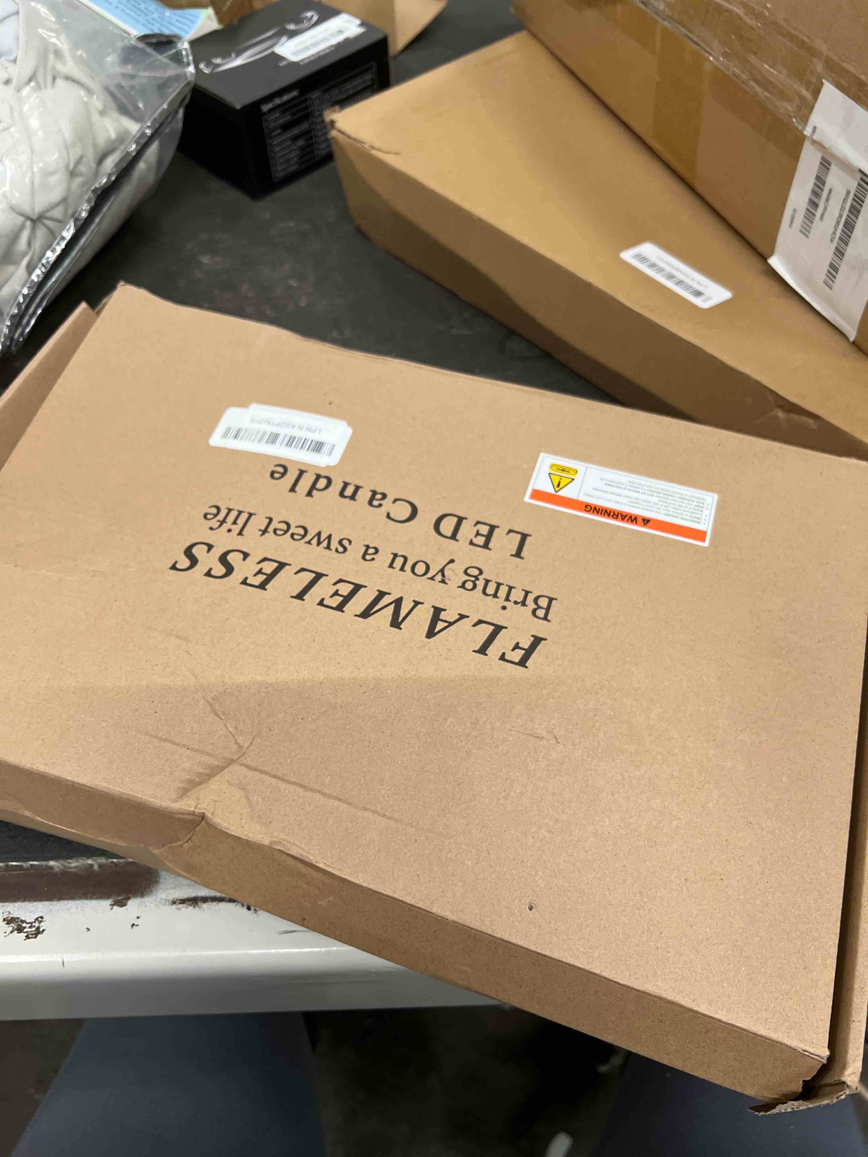 Condition photo showing As Is for Flameless LED Candles with Timer 9 Pc Flickering Flameless Candles for Romantic Ambiance and Home Decoration Stable Acrylic Shell,with Embedded Star String?Battery Operated Candles?Grey? Grey-9