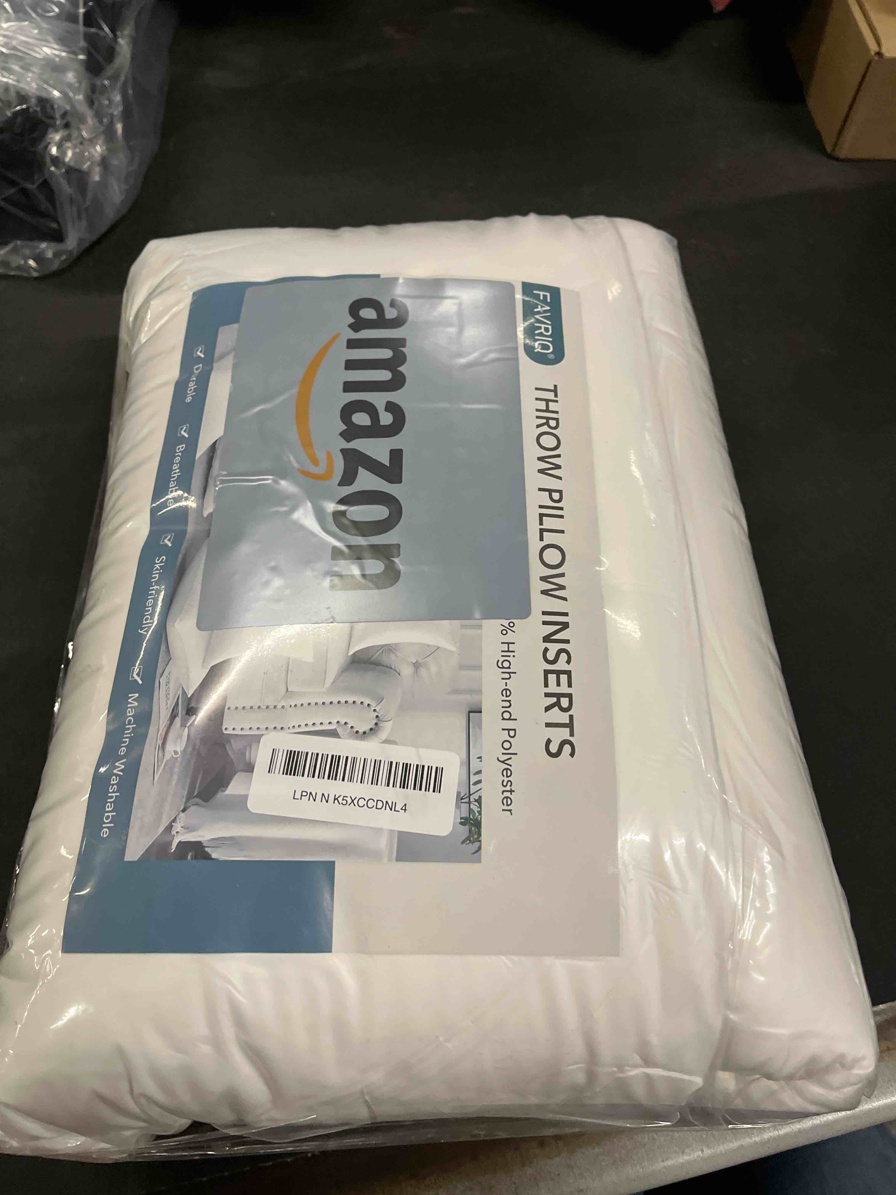 Condition photo showing Good Condition for FAVRIQ 22 x 22 Pillow Inserts (Set of 2) - 22 Inch Square Interior Sofa Throw Pillow Inserts with 100% Cotton Cover - Decorative Pillow Insert White Sofa Pillow 22 Inch x 22 Inch