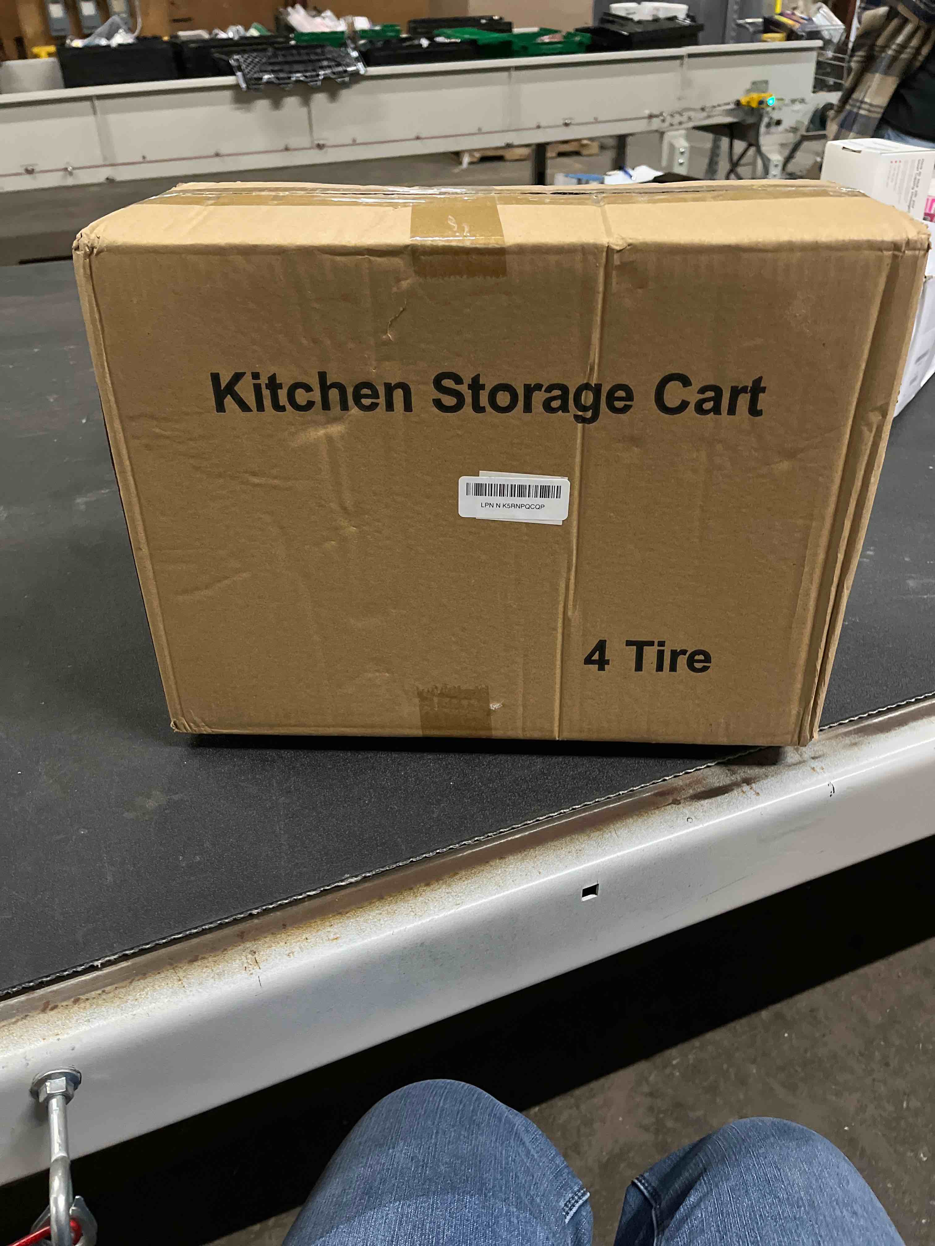 Condition photo showing Good Condition for Fruit Vegetable Storage Basket, Kitchen Fruit Vegetable Storage Cart, 4 Tier Stackable Metal Wire Storage Baskets with Wheels, Produce Basket Organizer Bins for Pantry, Bathroom, Black