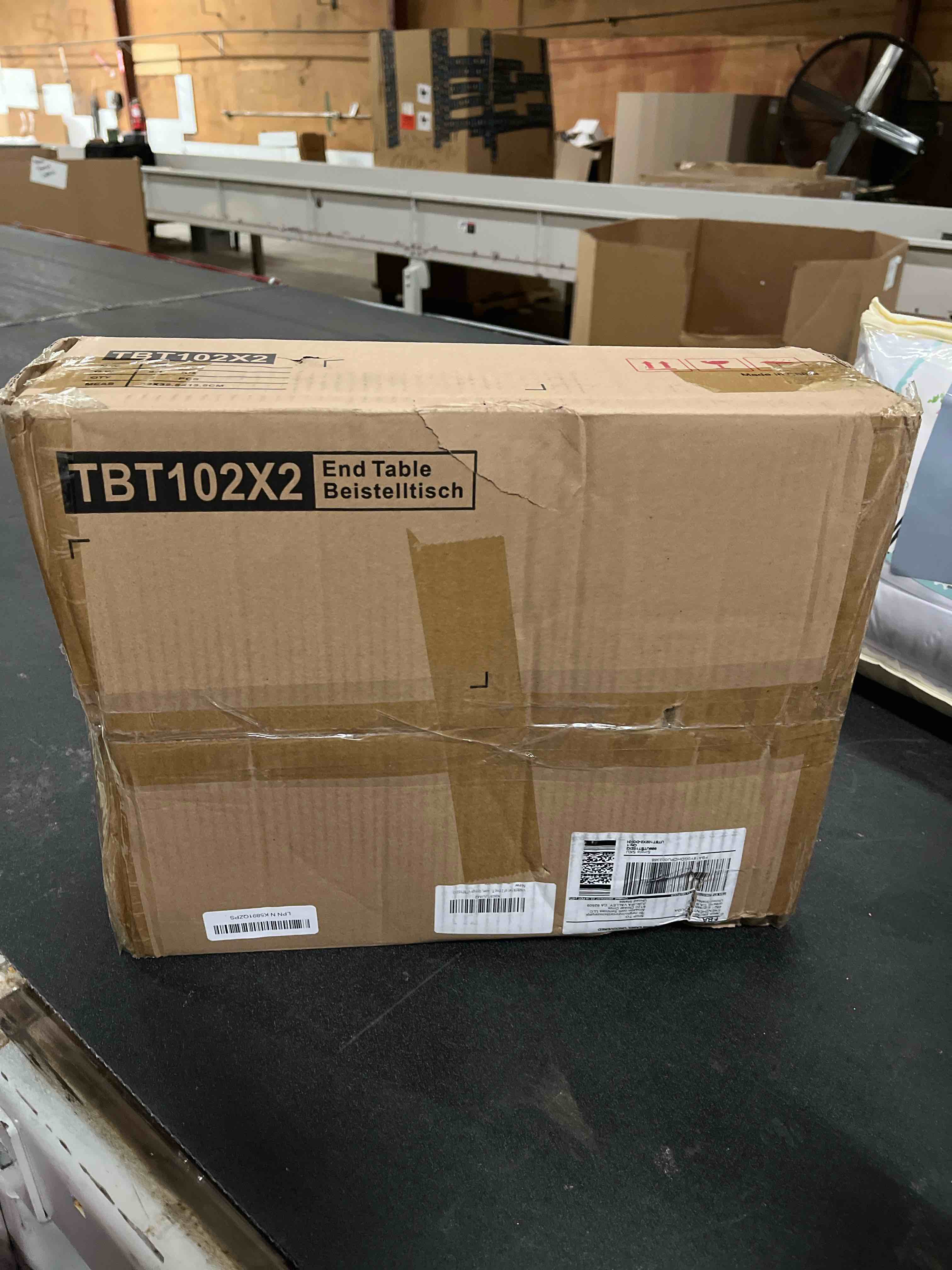 Condition photo showing Good Condition for VIMBER Side Table with Charging Station, Set of 2 End Tables with USB Port and Outlets, Nightstands with 2-Tier Storage Shelves, Sofa Table for Small Space, Living Room, Bedroom, Greige 2 Set Engineered Wood Legs Greige