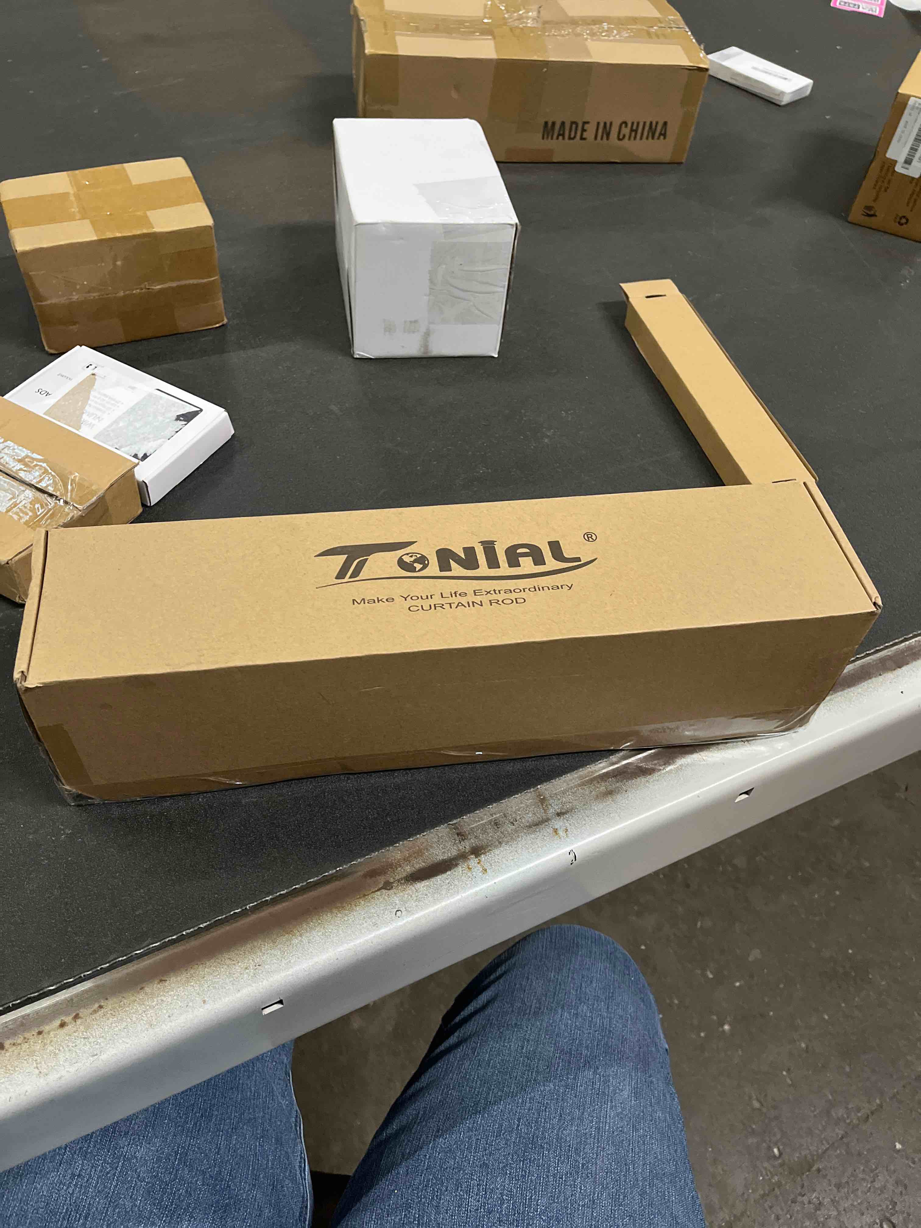 Condition photo showing Good Condition for TONIAL Bronze Curtain Rod 32 to 120 Inches, 7/8 Adjustable Curtain Rods for Windows 20 to 116 Inches, Splicing Drapery Rods Heavy duty with Netted Texture Finials 32-120" Bronze