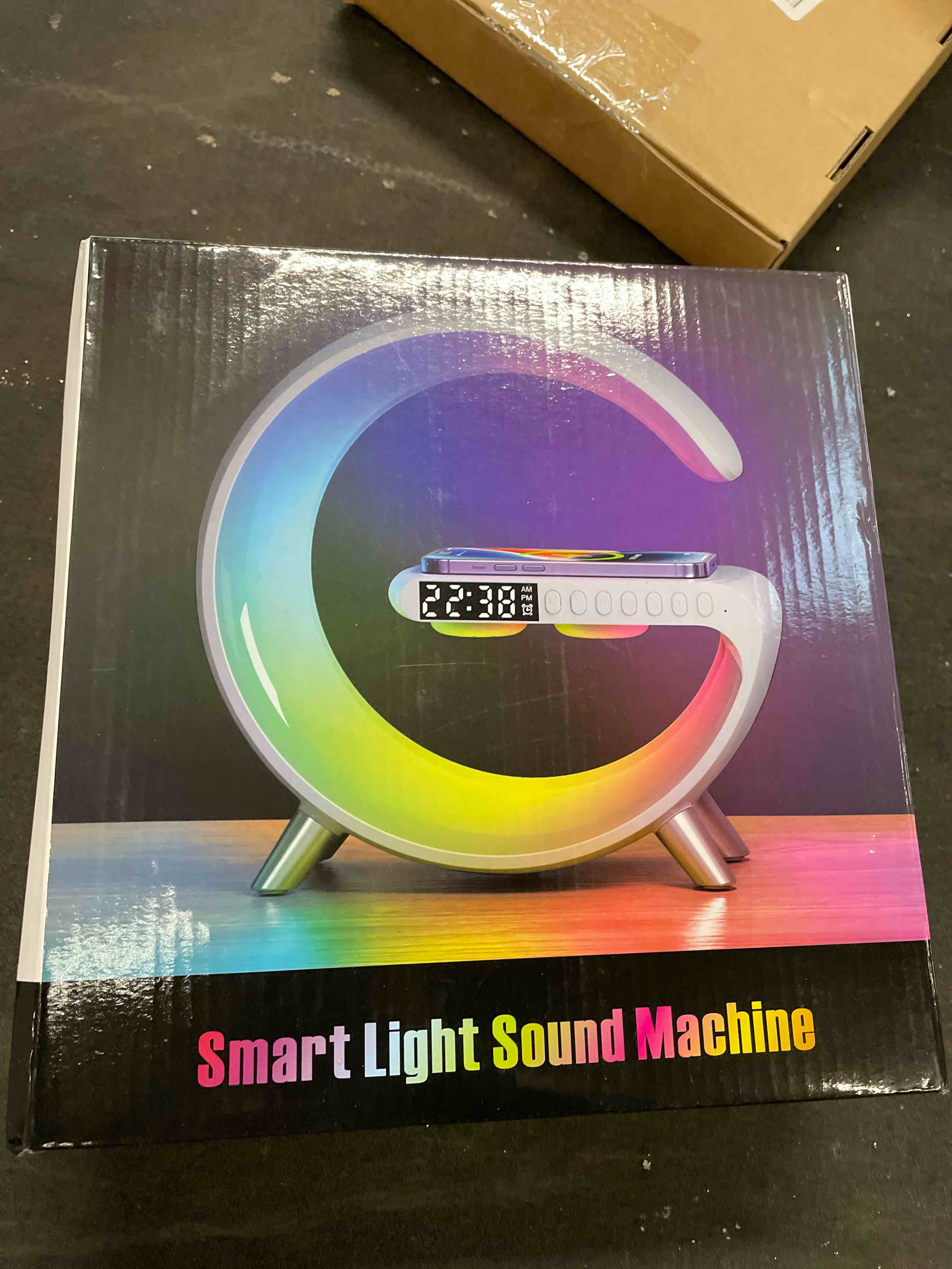 Condition photo showing Good Condition for Smart LED Table Lamp, 4-in-1 Wireless Charger, Night Light, Alarm Clock, and Bluetooth Speaker with App Control for Bedroom, Office, and Home Decor (White)