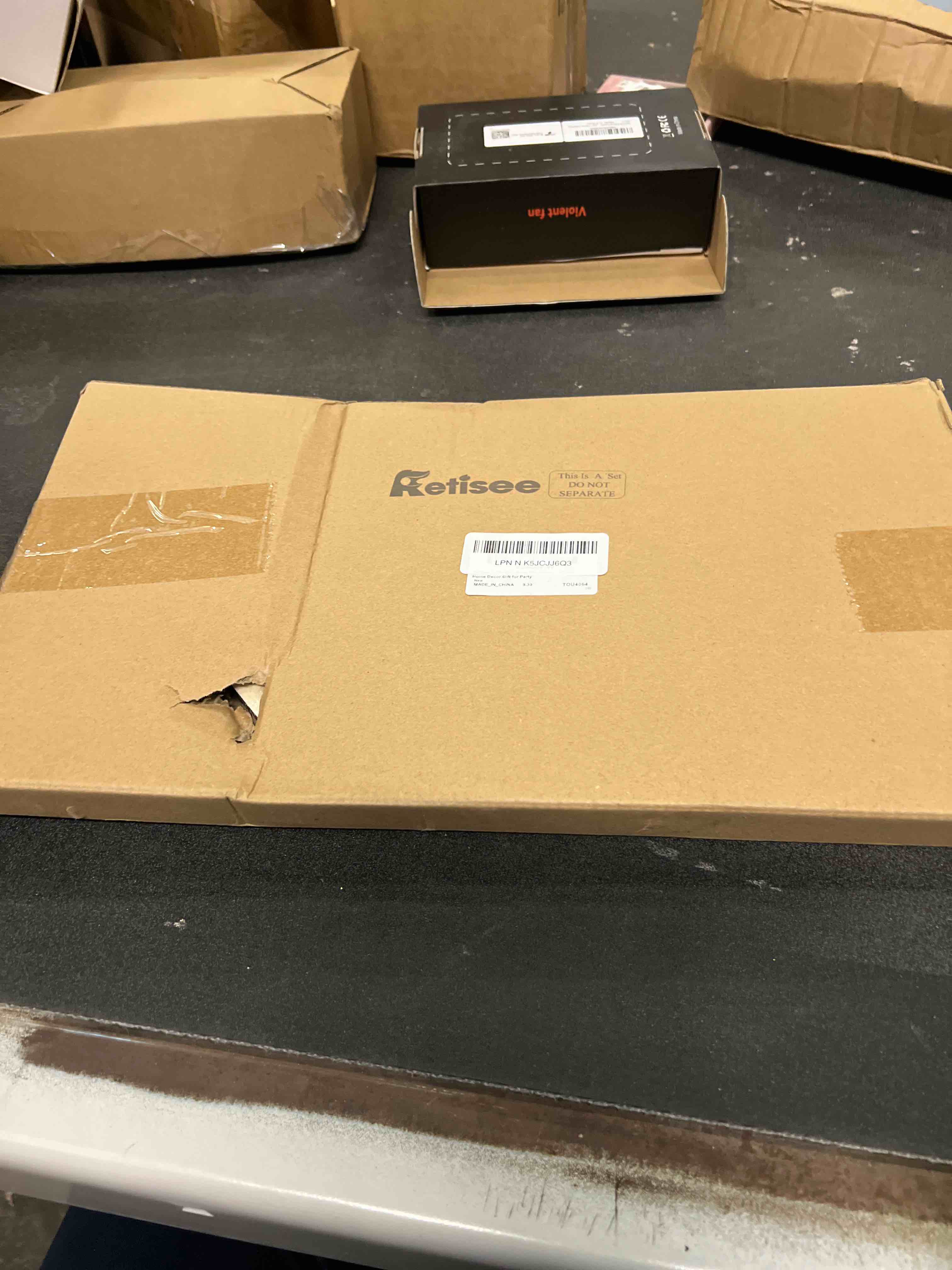 Condition photo showing Good Condition for Retisee 1 Set Christmas Gingerbread House Decorations Foldable Christmas Gingerbreads House with LED Light and 2 Pcs Tree Xmas Village Home Decor Gift for Party (Gingerbread, Yellow) Yellow Gingerbread