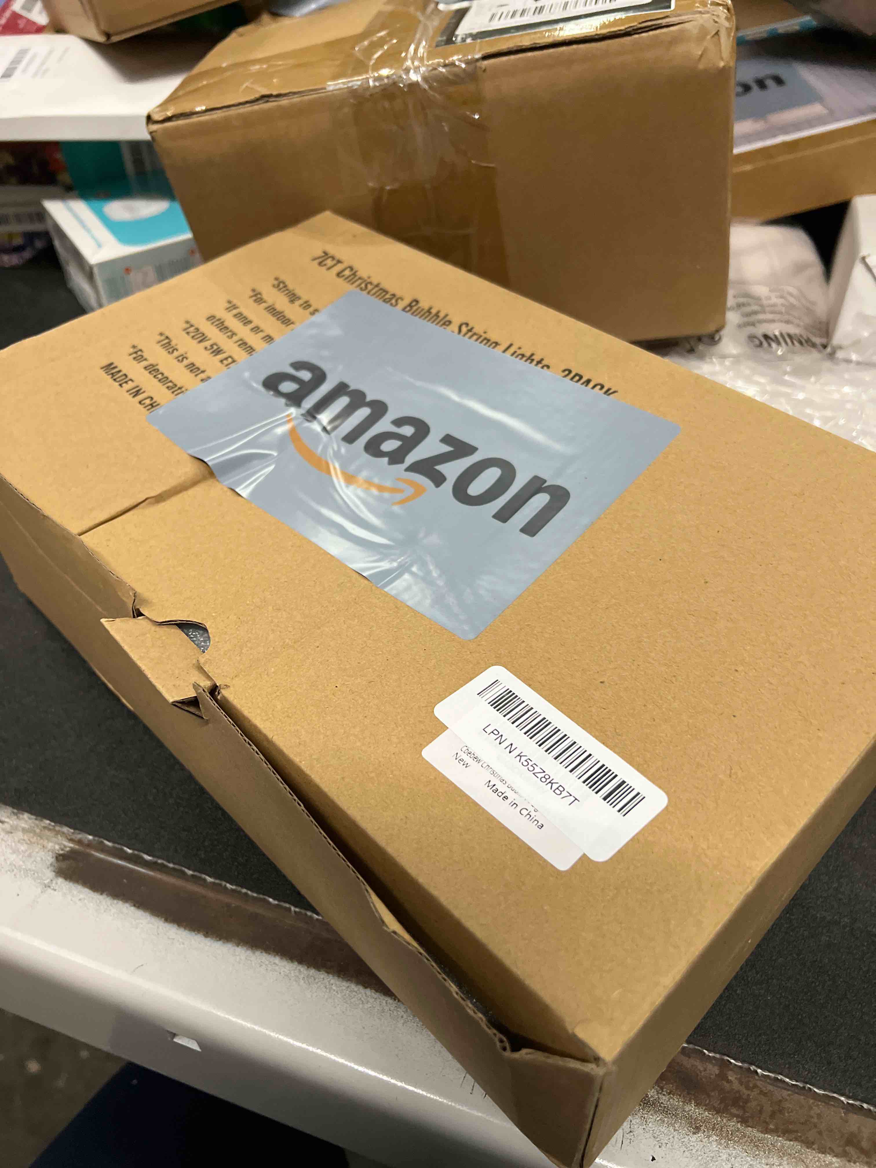 Condition photo showing Good Condition for Christmas Bubble Lights,11Ft Vintage Bubble String Light Set, 7 Clear Bubble Light Bulbs with Silver Glitter for for Party Home Centerpieces Christmas Decor(2 Pack 14 Lights in Total)