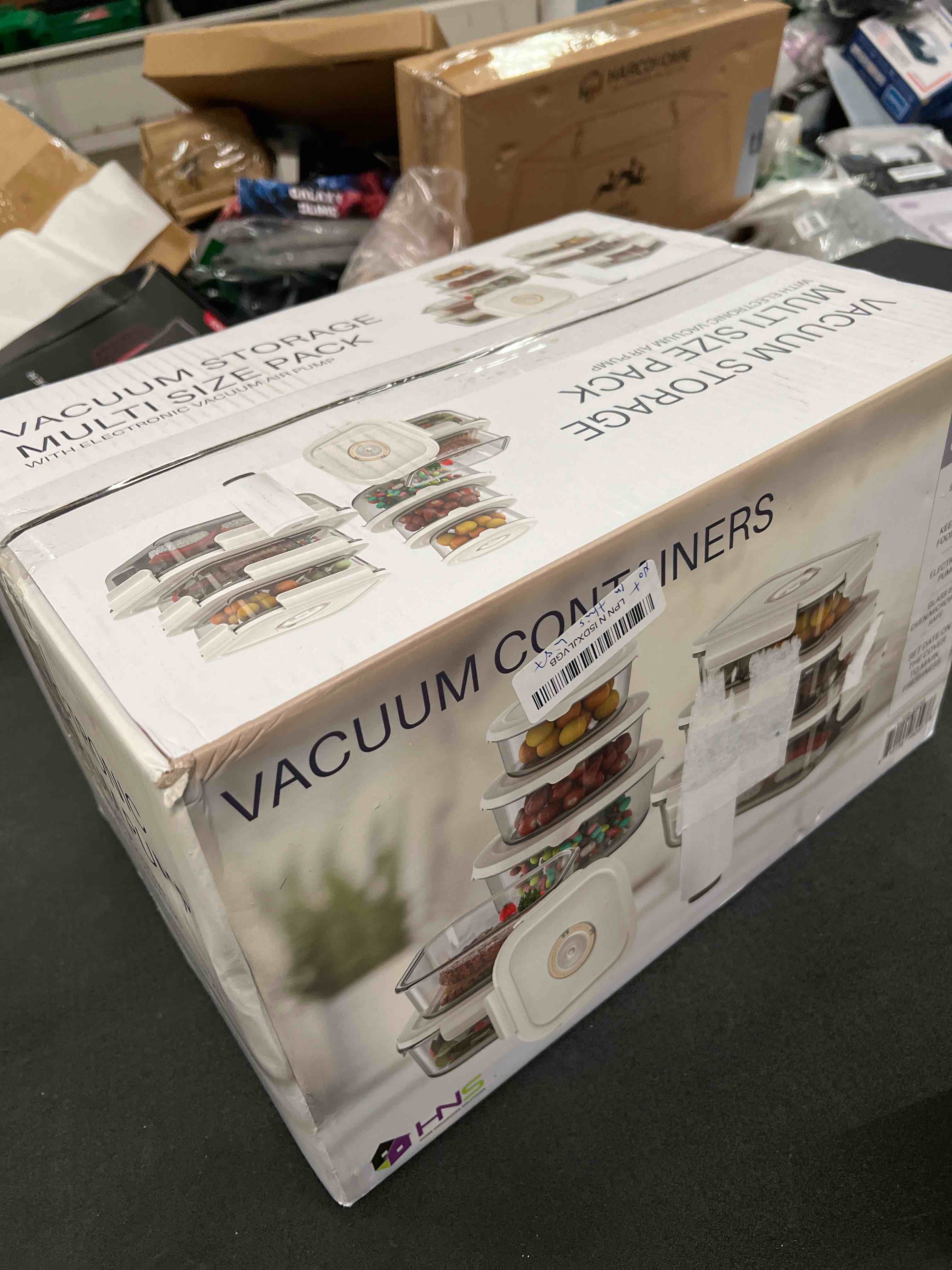 Condition photo showing Good Condition for HOLDN’ STORAGE Vacuum Food Storage Containers, Set of 8 Glass Containers & Electronic Pump - Keep Food Fresh Longer, BPA-Free Glass, Leak-Proof, Ideal for Meal Prep, Marinating Set of 8: Electronic Sealed Vacuum Container
