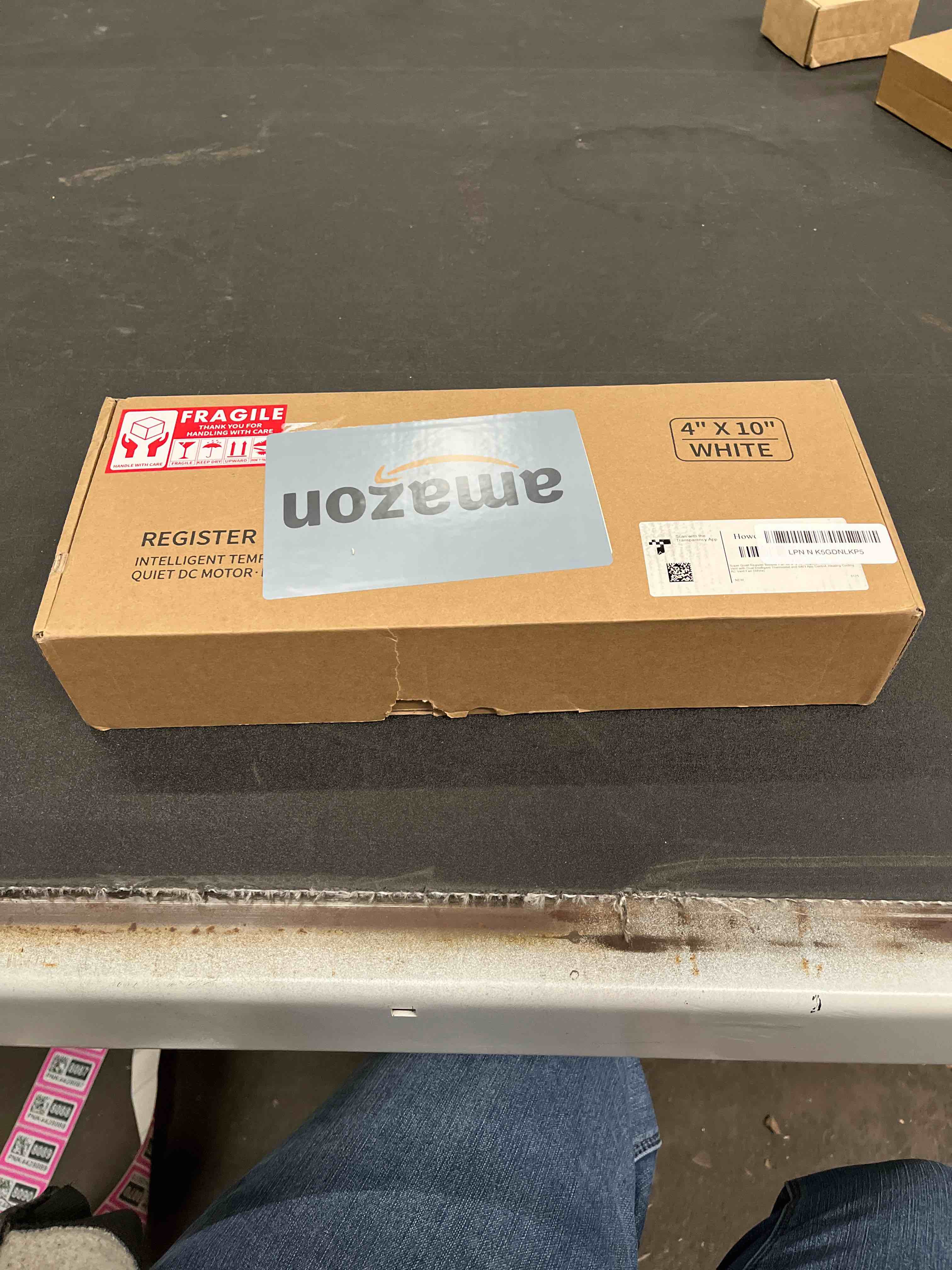 Condition photo showing Good Condition for Super Quiet Register Booster Fan for 4" x 10" Register Holes, Smart Register Vent with Dual Intelligent Thermostat and WIFI App Control, Heating Cooling AC Vent Fan (White) 4" x 10" White