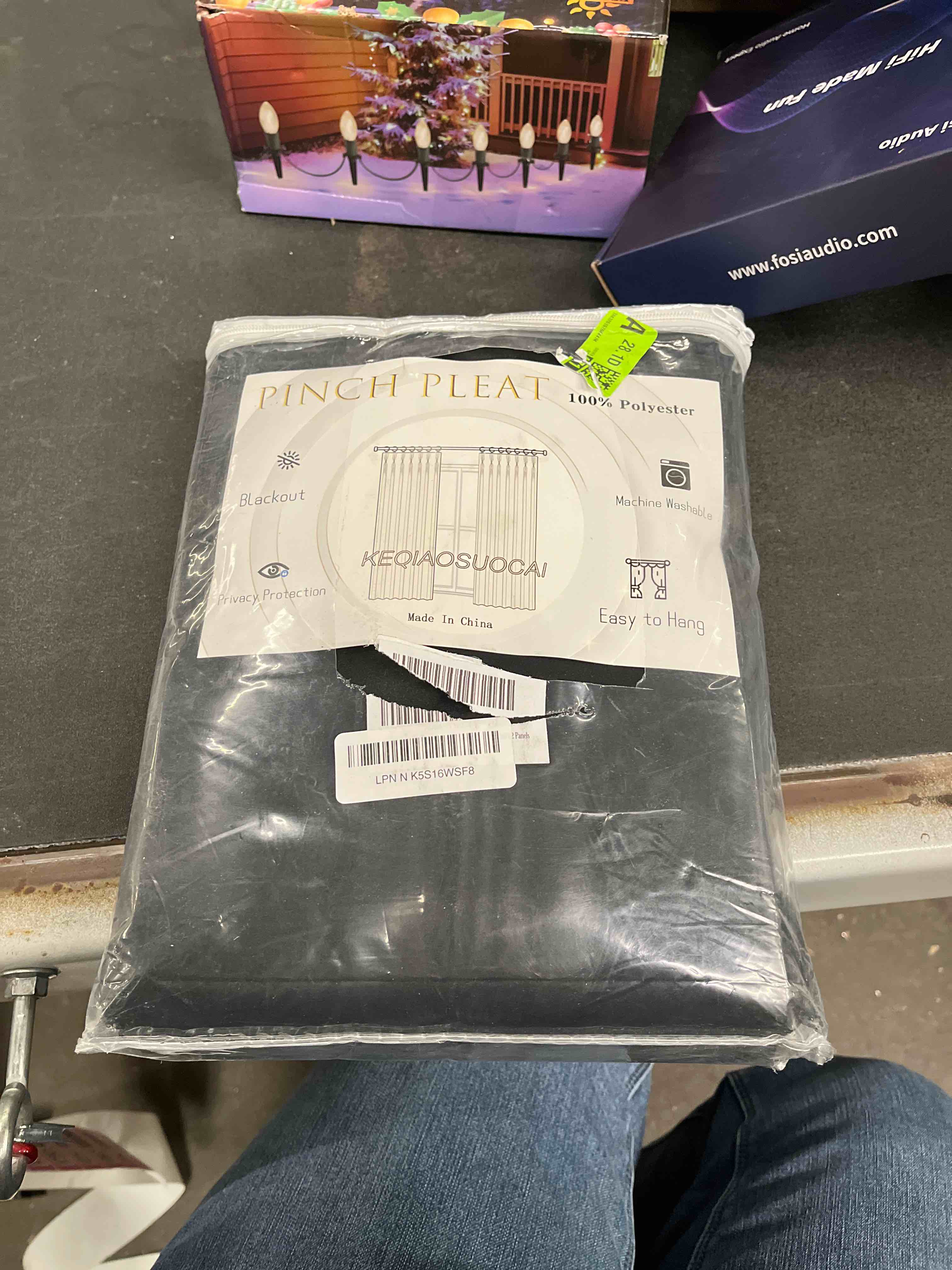 Condition photo showing Good Condition for KEQIAOSUOCAI Pinch Pleated Blackout Curtains 84 Inch Long 2 Panels for Bedroom Living Room Thermal Insulated Black Out Window Curtain Pinched Pleat Drape with Hooks (W40 x L84 Inch, Black) Black 40"W x 84"L (Pack of 2)