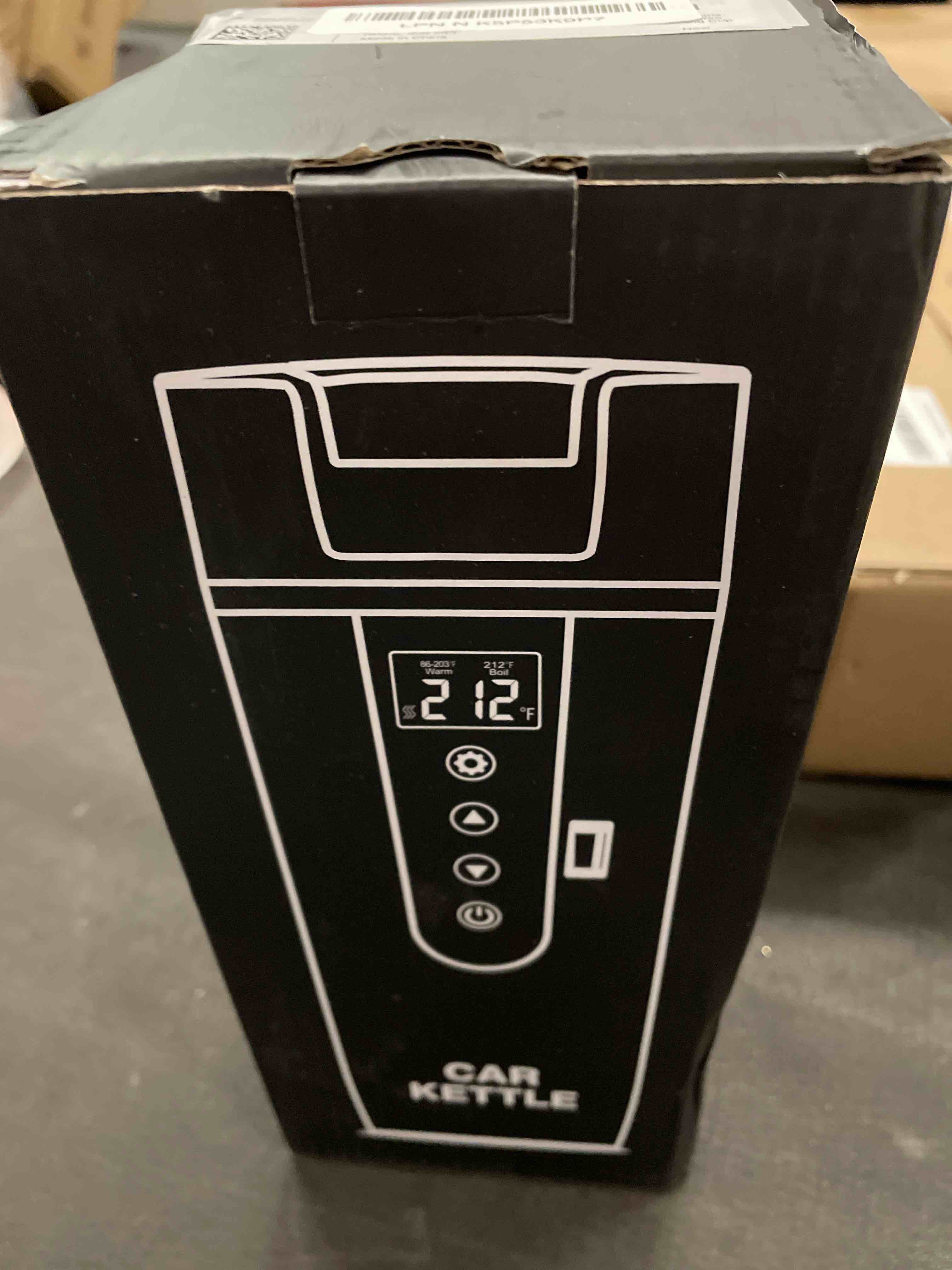 Condition photo showing Good Condition for Car Electric Kettle for Travel : FVPE 12V/24V Small Electric Water Kettle, Multi-Temp Control 400 mL Portable Car Water Boiler for Brewing Coffee Tea,LCD Display 304 Stainless Steel Truck Heating Cup Black 0.4 Quarts