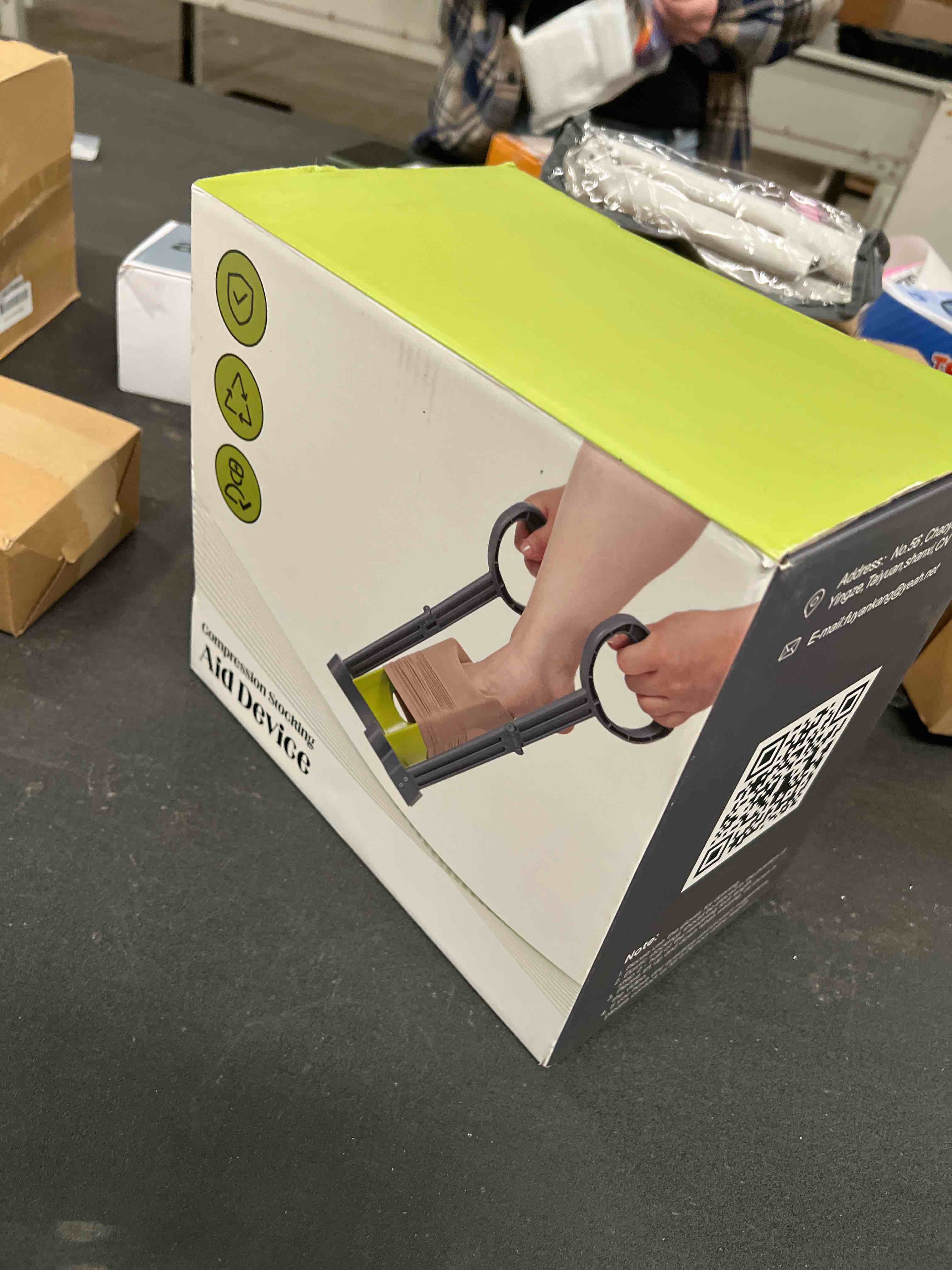 Condition photo showing Good Condition for Compression Sock Aid Device - Sock Aids for Compression Stocking - Helper Device for Putting on Hosiery -with Replaceable Dressing Stick