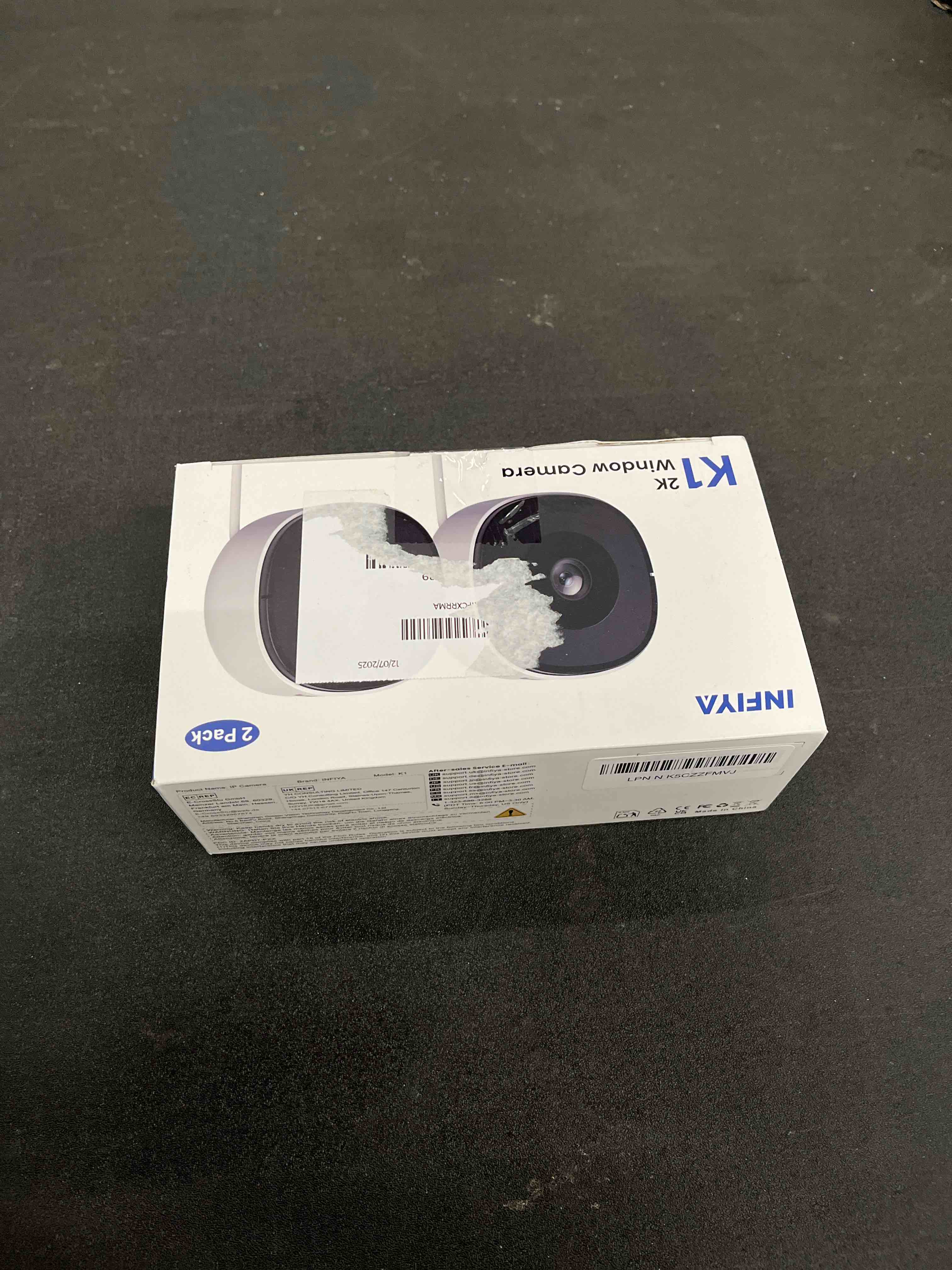 Condition photo showing Good Condition for 2K No Drill Window Camera-2 Pack Cameras for Home Security Indoor & Outdoor Monitoring thru Glass, Anti-Glare Color Night Vision, Human Detection, 24/7 Recording, Space-Saving, Ideal for Apartment, K1 2.4GHz-2P-W