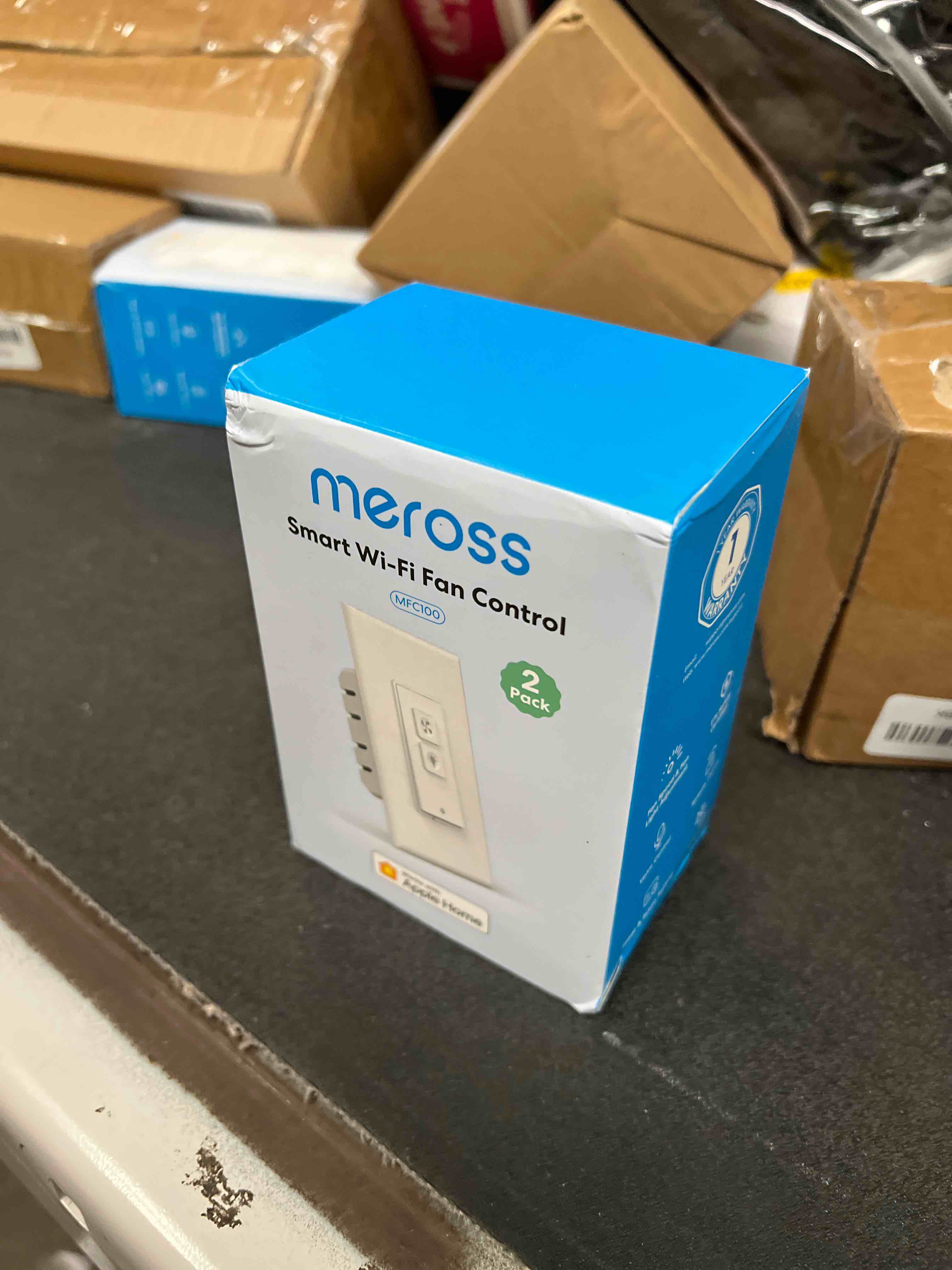Condition photo showing Good Condition for meross Smart Ceiling Fan Control and Dimmer Switch, Supports Apple HomeKit, Alexa, Google & SmartThings, 2.4G Wi-Fi Fan and Light Switch Combo, 4 Fan Speed, Neutral Wire Needed, Single Pole, 2 Pack