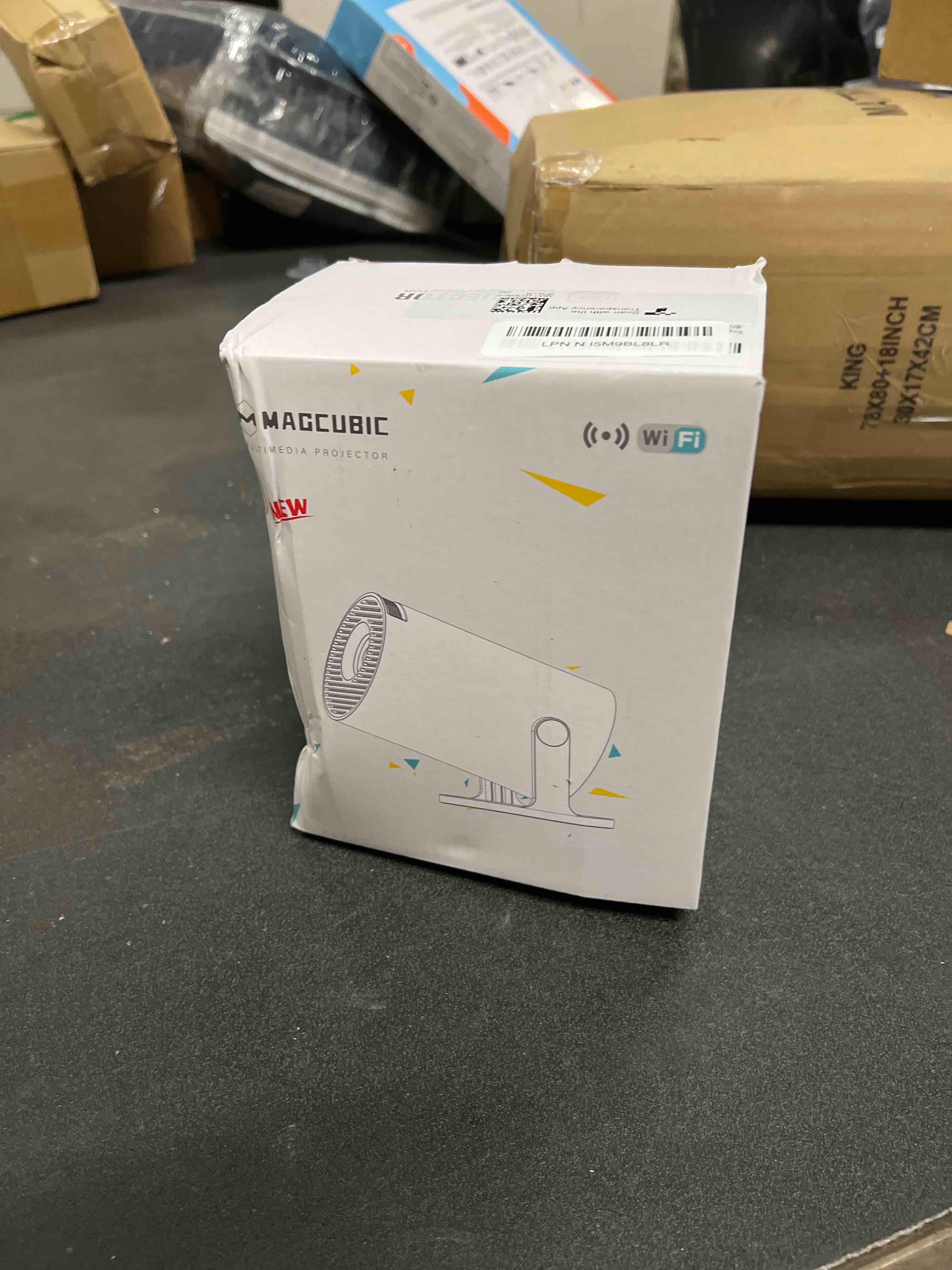 Condition photo showing Good Condition for Magcubic HY300PRO Mini Projector with WiFi and Bluetooth, 4K Support 200ANSl Smart Portable Projector, AutoKeystone, 180° Rotation, Home Video Proyector for Home, Bedroom, Outdoor Android 14 Manual Foucs WE