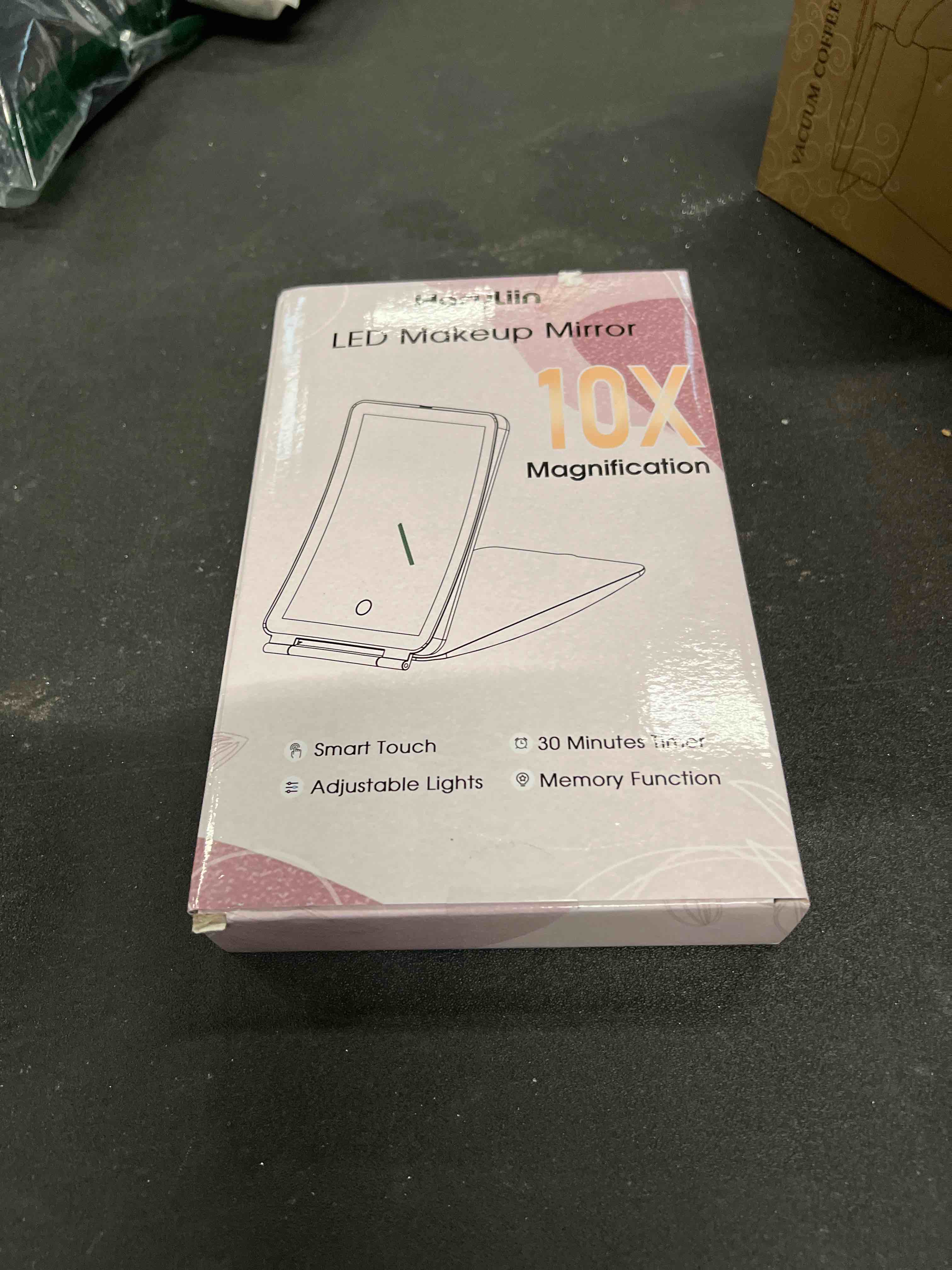 Condition photo showing Good Condition for 10X/1X Magnification Lighted Makeup Mirror with Lights, Rechargeable Magnifying Mirror with 80LED&2000mAh Battery, Portable Travel Vanity Mirror with 3 Colors Dimmable Lighting, Travel Essentials White