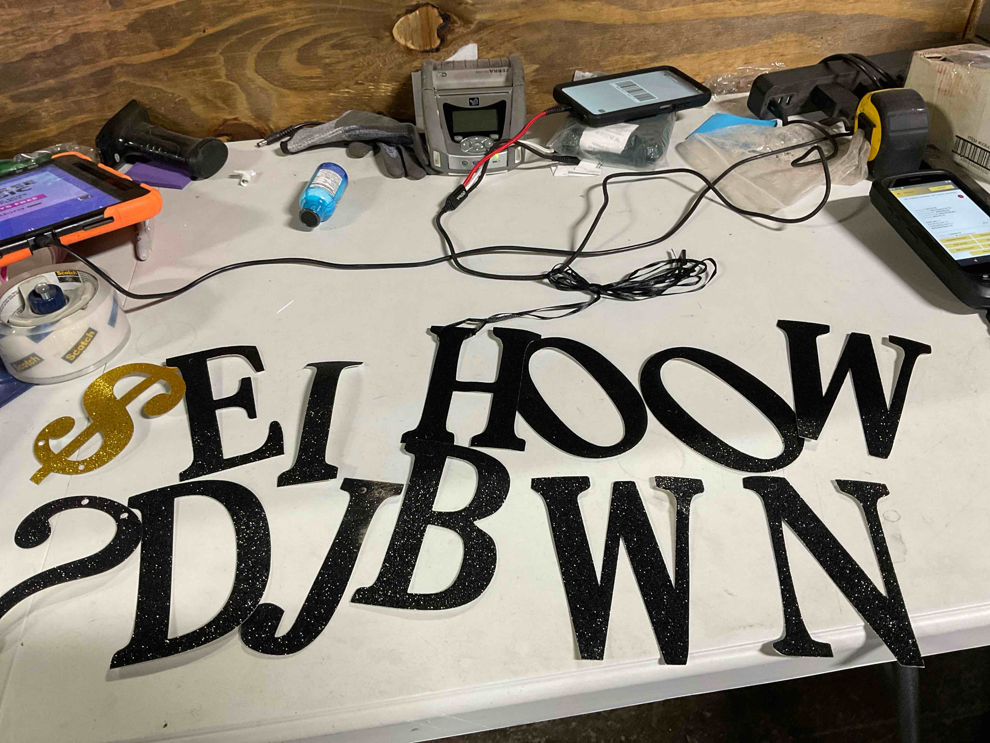 Condition photo showing Good Condition for Letters with question mark and gold dollar sign