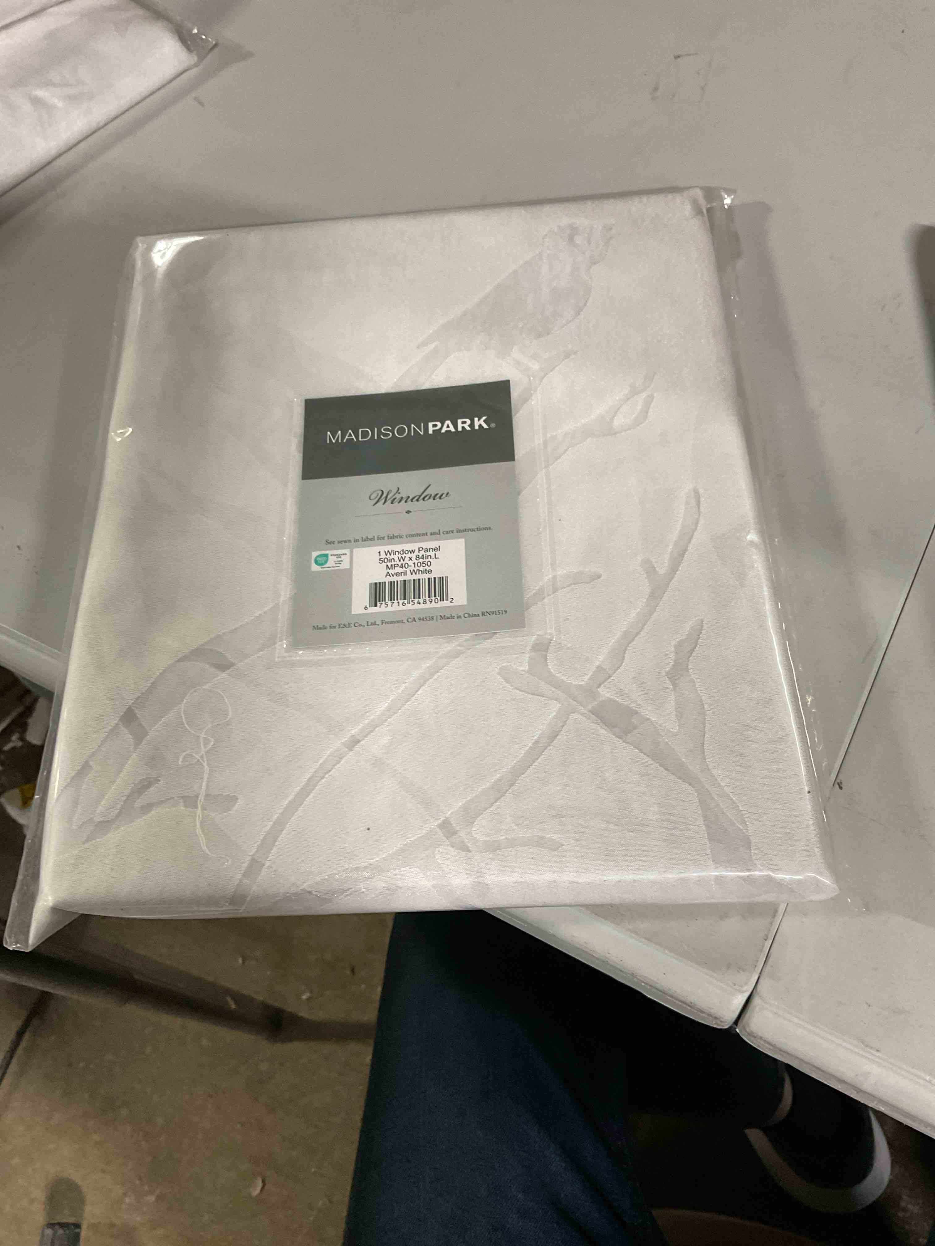 Condition photo showing Good Condition for Madison Park Semi Sheer Single Curtain Modern Contemporary Botanical Print Out Design Grommet Top, Window Drape for Living Room, Bedroom and Dorm, 50x84, Bird White