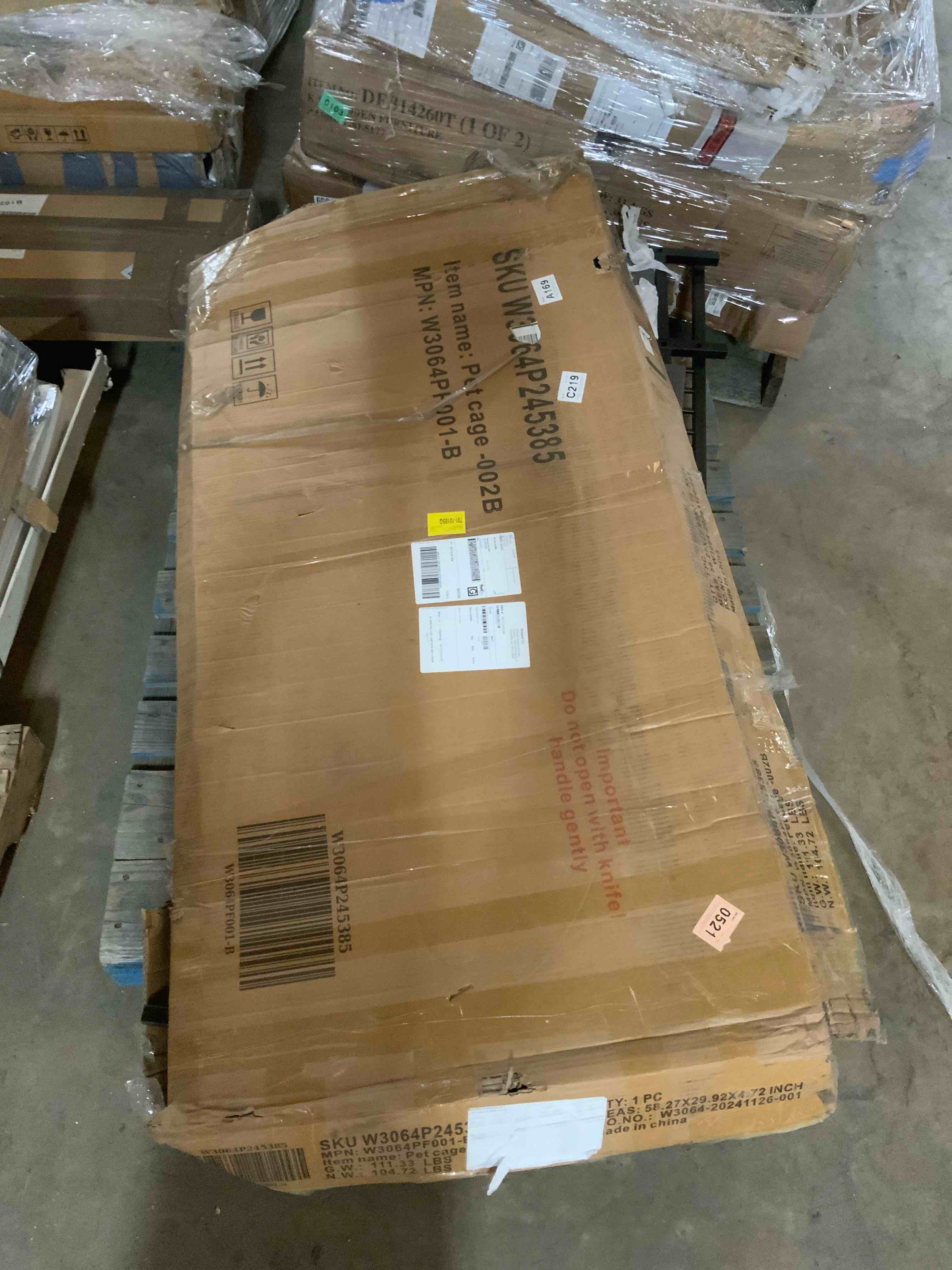 Condition photo showing Good Condition for Large Pet Cage With Storage Rack, Drawers With Stainless Steel Food And Water Basin, Made Of Iron Frame And MDF Material, Sturdy, Exquisite, And Practical