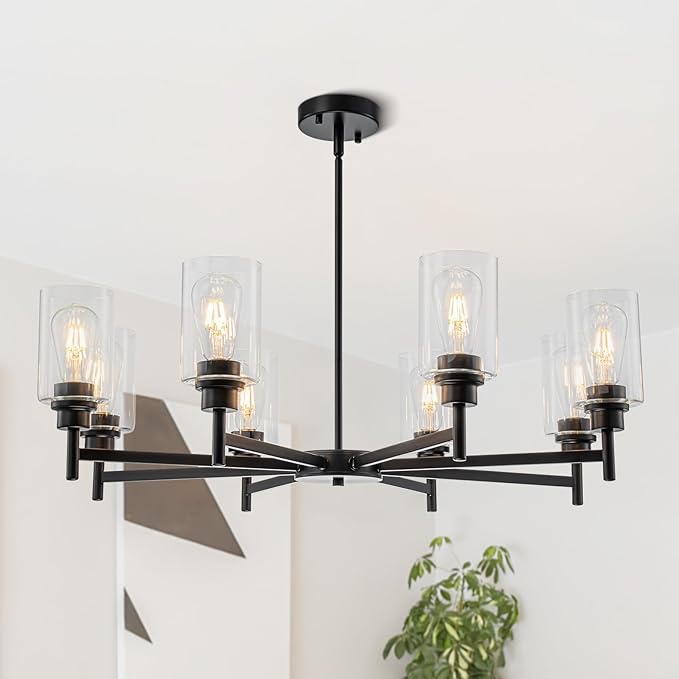 (Broke) 8 light chandelier black
