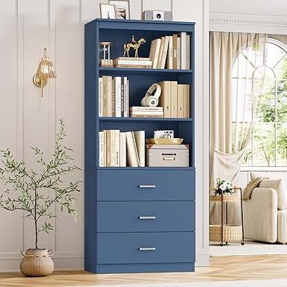 reshelle 71" h x 36.5" w glass library bookcase