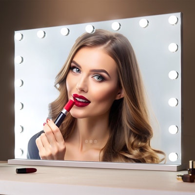 vanity mirror with makeup lights, large hollywood light up mirrors for bedroom tabletop \u0026 wall mounted