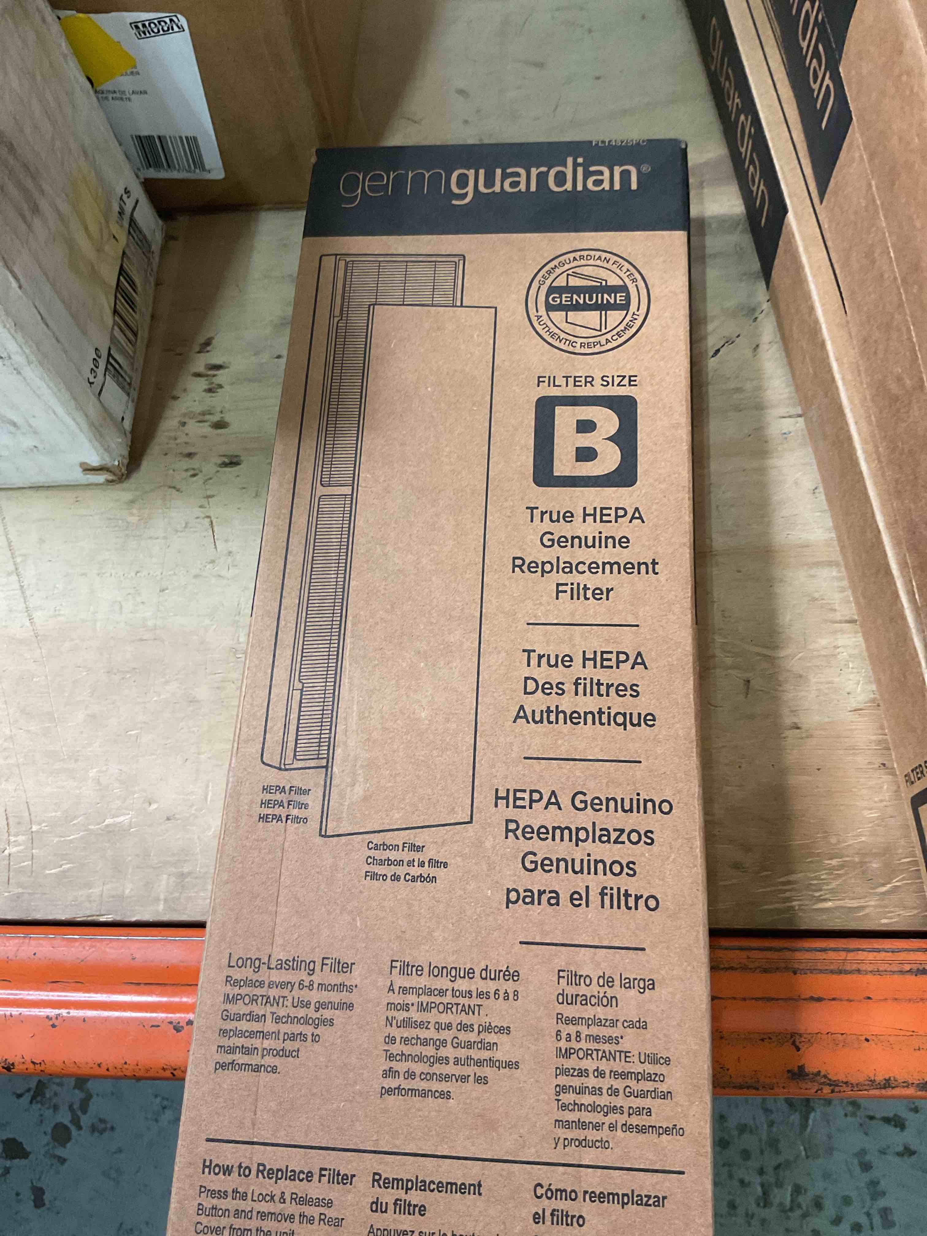 GermGuardian Filter B HEPA Pure Genuine Air Purifier Filter, Removes 99.97% of Pollutants, Wildfire Smoke, Odors, for AC4825, AC4300, AC4850, AC4880, AC4900, CDAP4500, AP2200, Black/Yellow, FLT4825