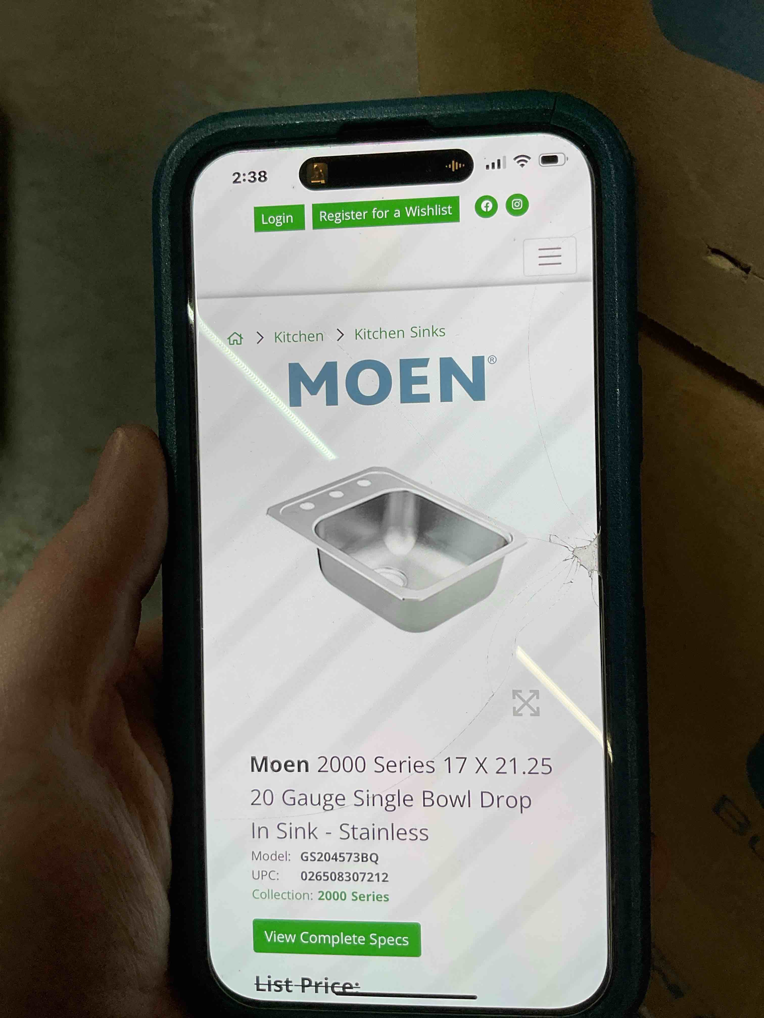 Moen GS204573BQ 2000 Series 17-inch 20 Gauge Drop-in Single Bowl Stainless Steel Kitchen or Bar Sink, 3 Hole, Featuring QuickMount