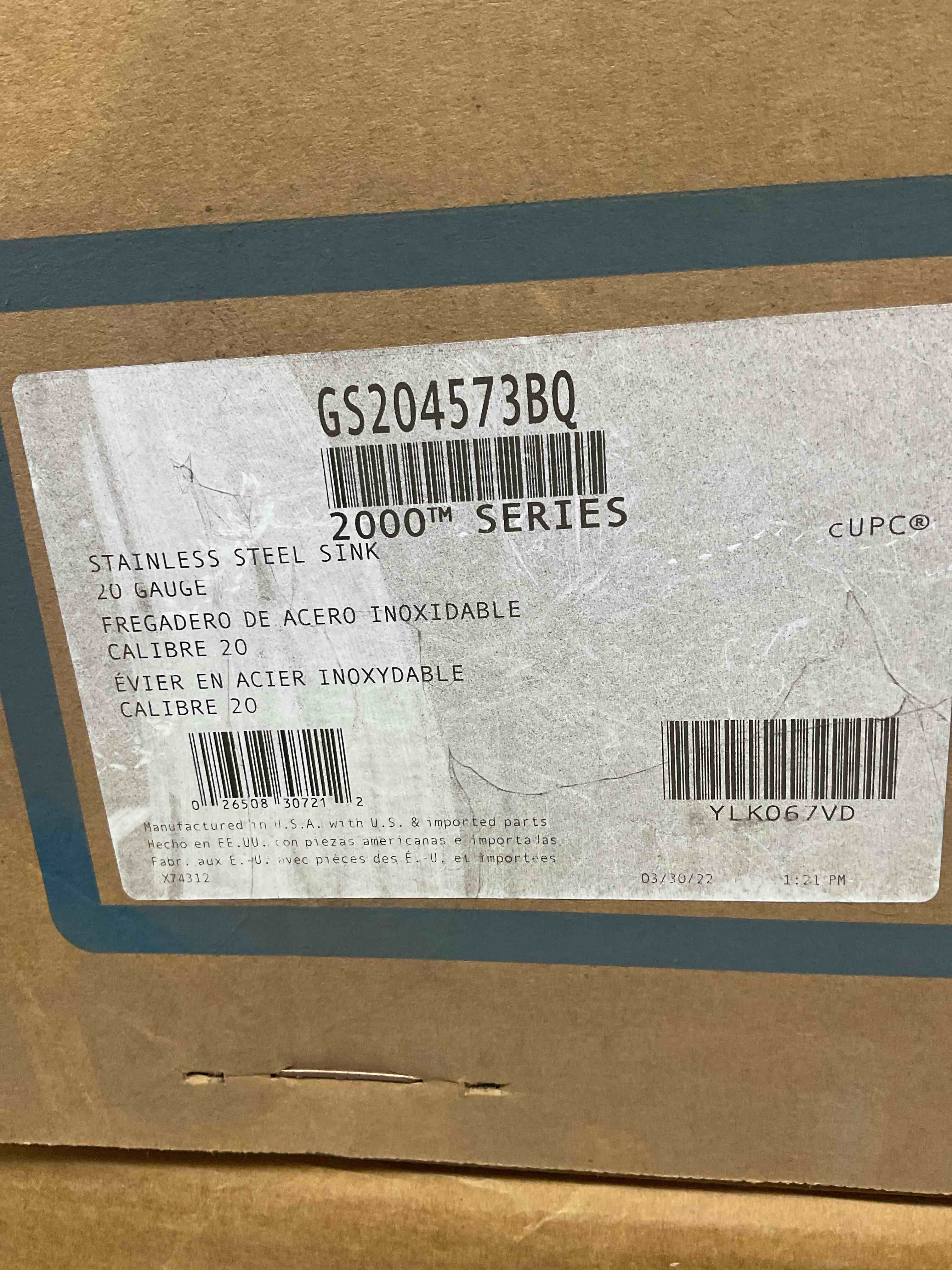 Condition photo showing New/Like New for Moen GS204573BQ 2000 Series 17-inch 20 Gauge Drop-in Single Bowl Stainless Steel Kitchen or Bar Sink, 3 Hole, Featuring QuickMount