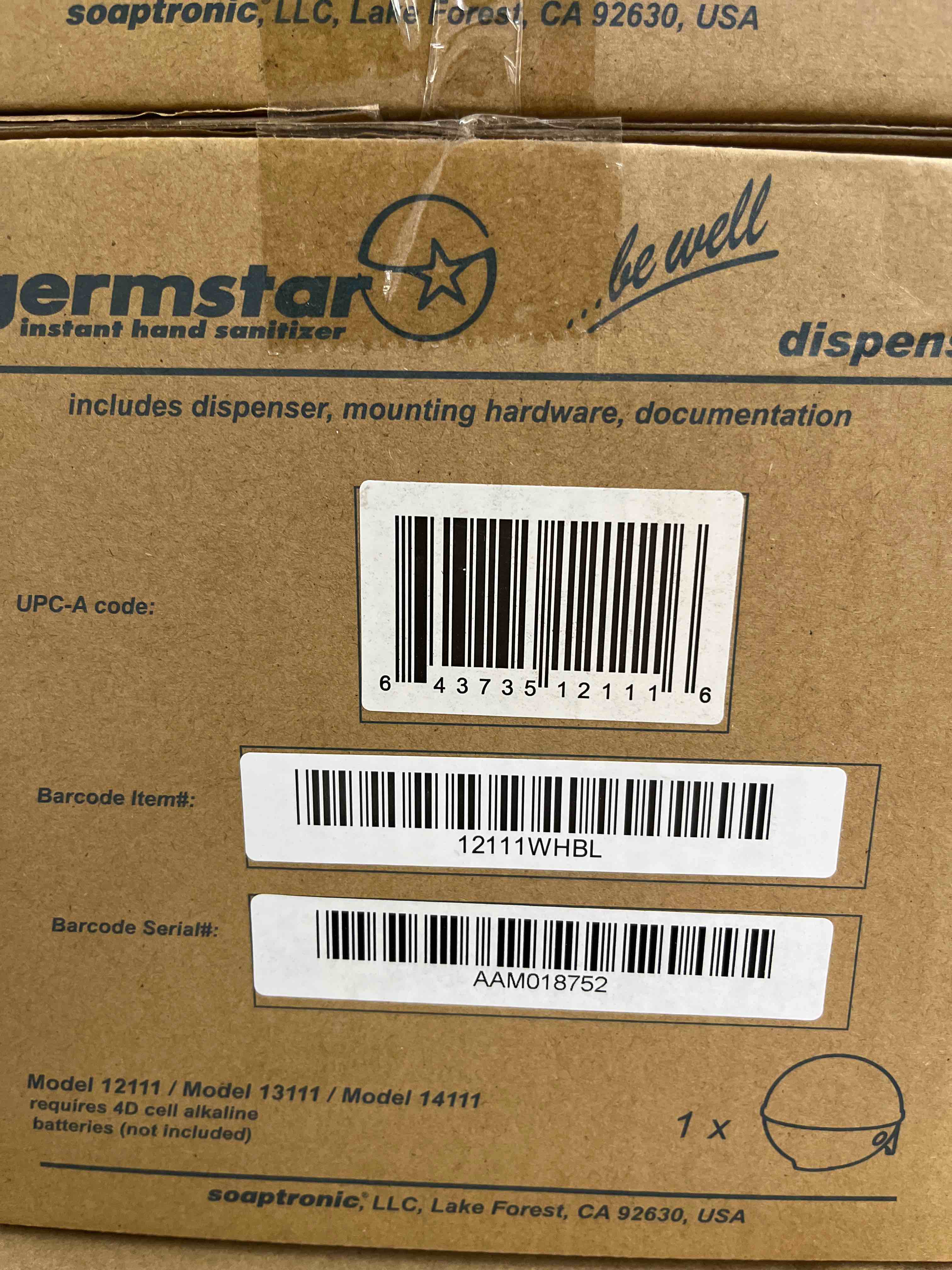 Condition photo showing New/Like New for germ star hand sanitizer dispenser