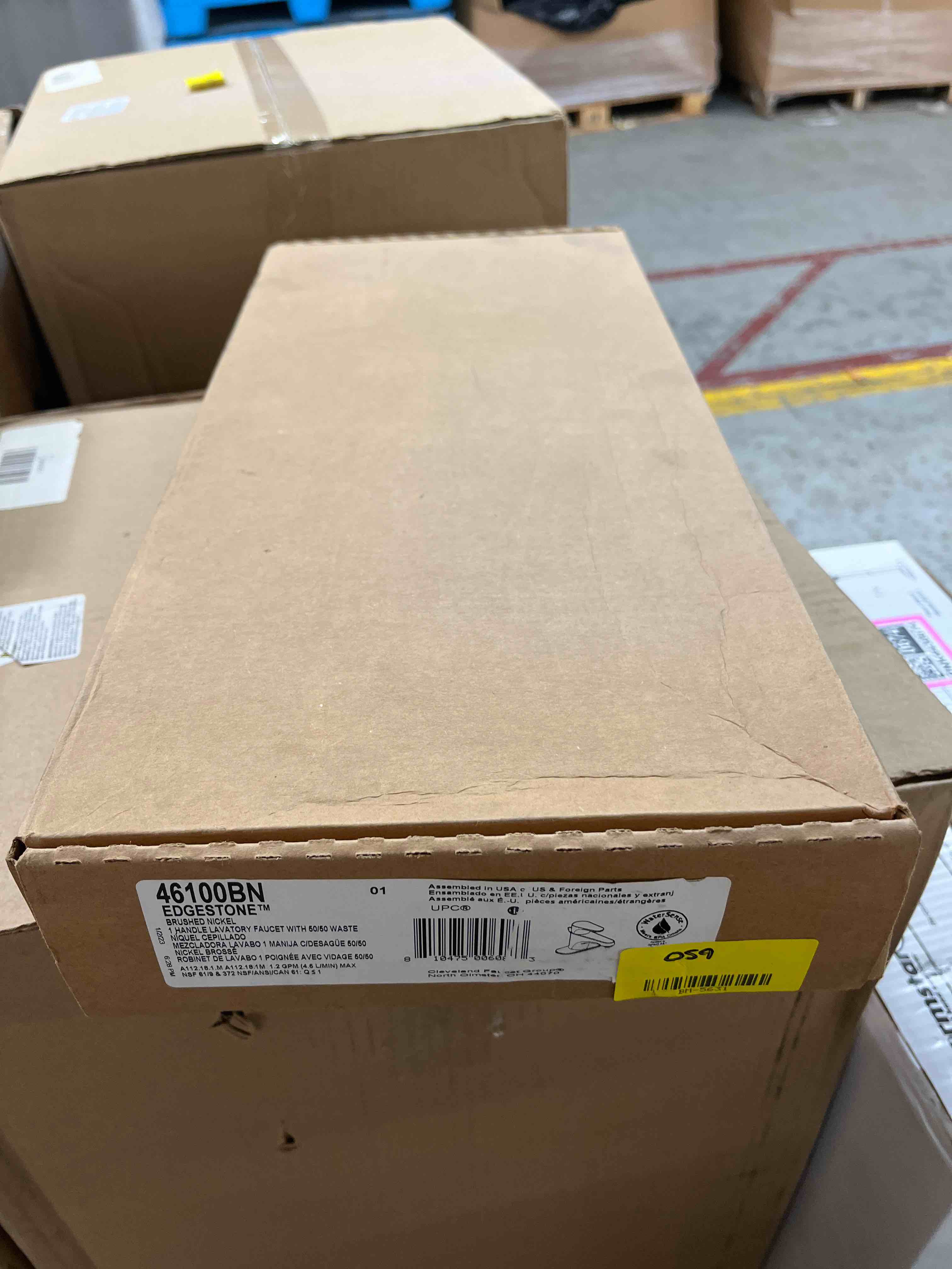 cleveland faucet group 46100bn 2478715 1.5 gpm edgestone centerset bathroom faucet with 50/50 waste assembly, brushed nickel