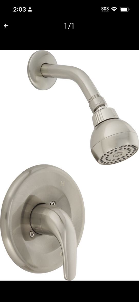 PROFLO PF7610G Alvord Shower Only Trim Package with 1.75 GPM Single Function Shower Head - Brushed Nickel